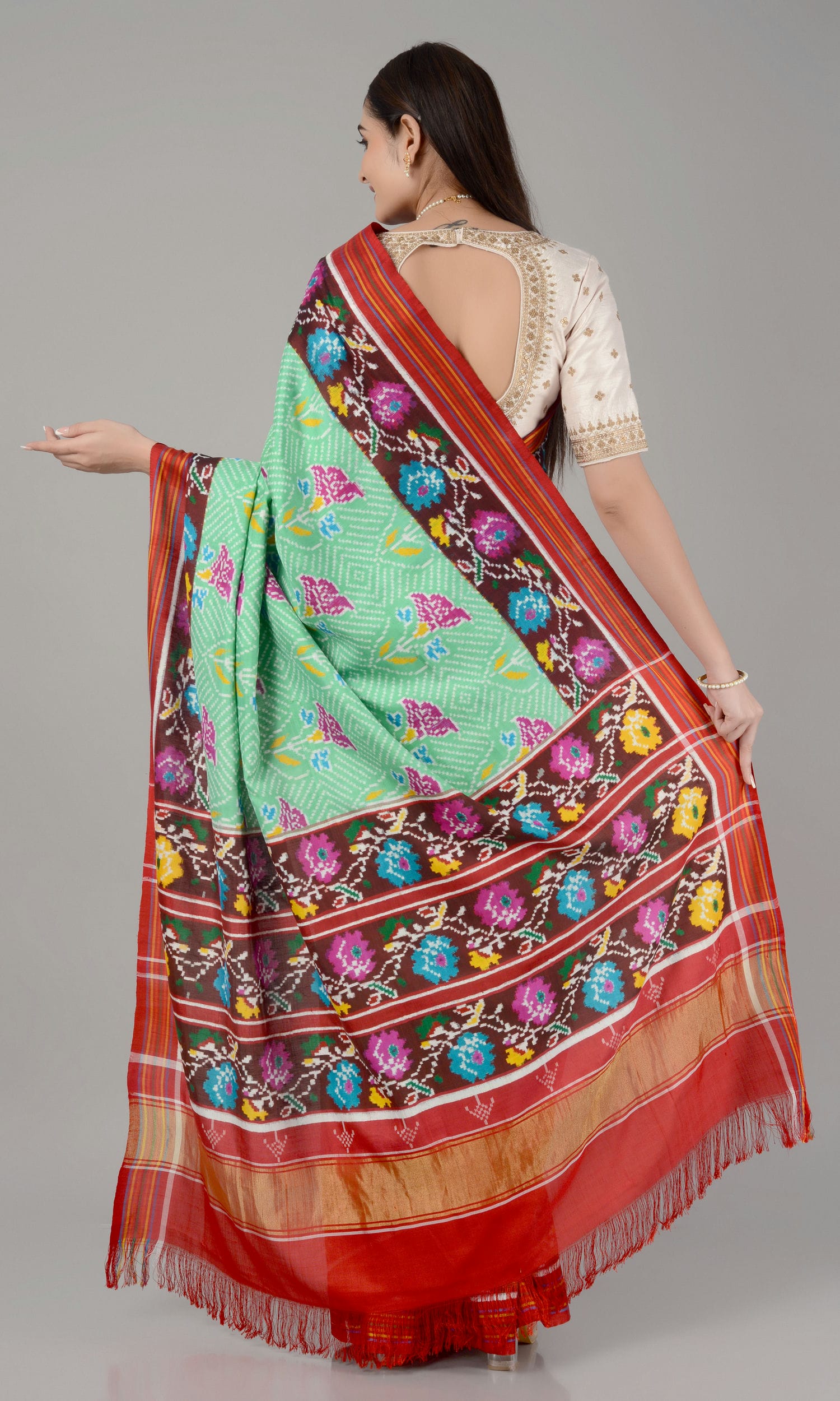 Double Ikat Patola Saree Fancy Flower