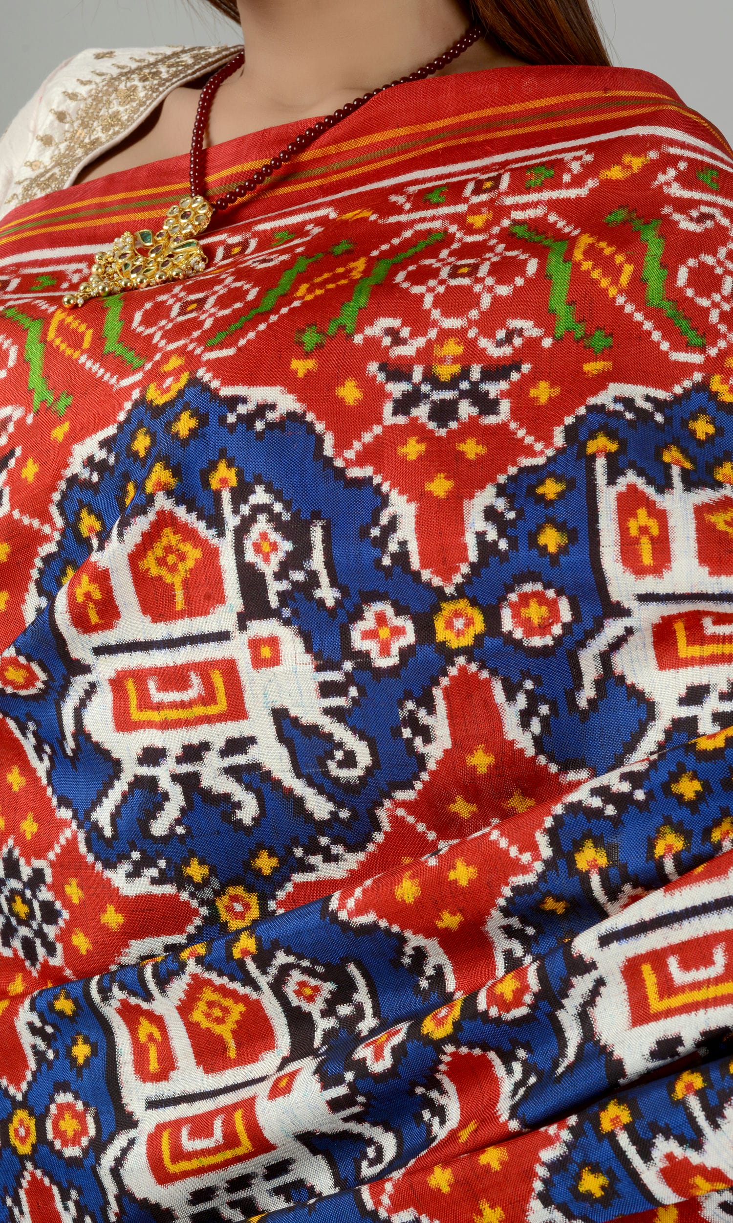 Double Ikat Patola Saree Chhabdi Hathi