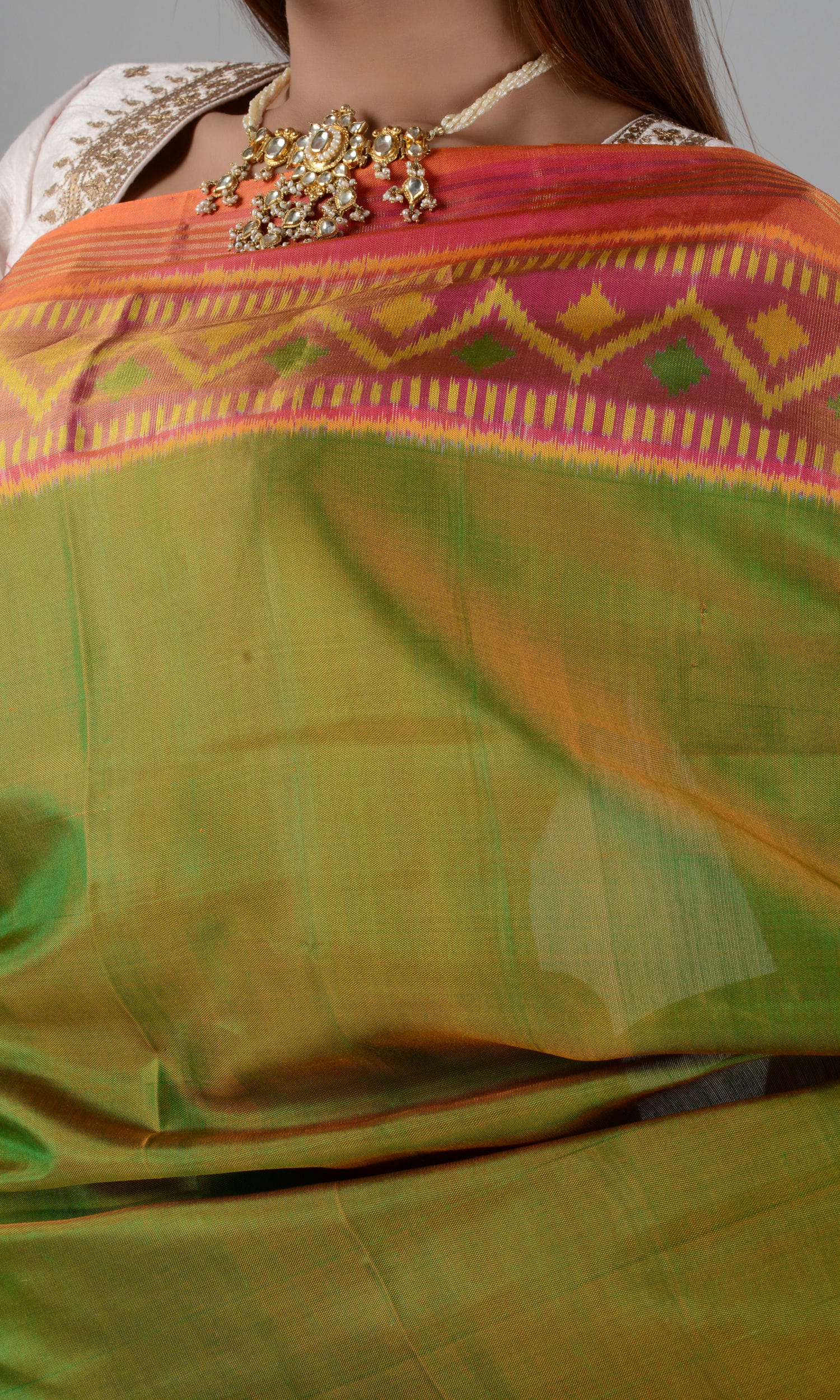 Rajkoti Patola Saree Gala Border