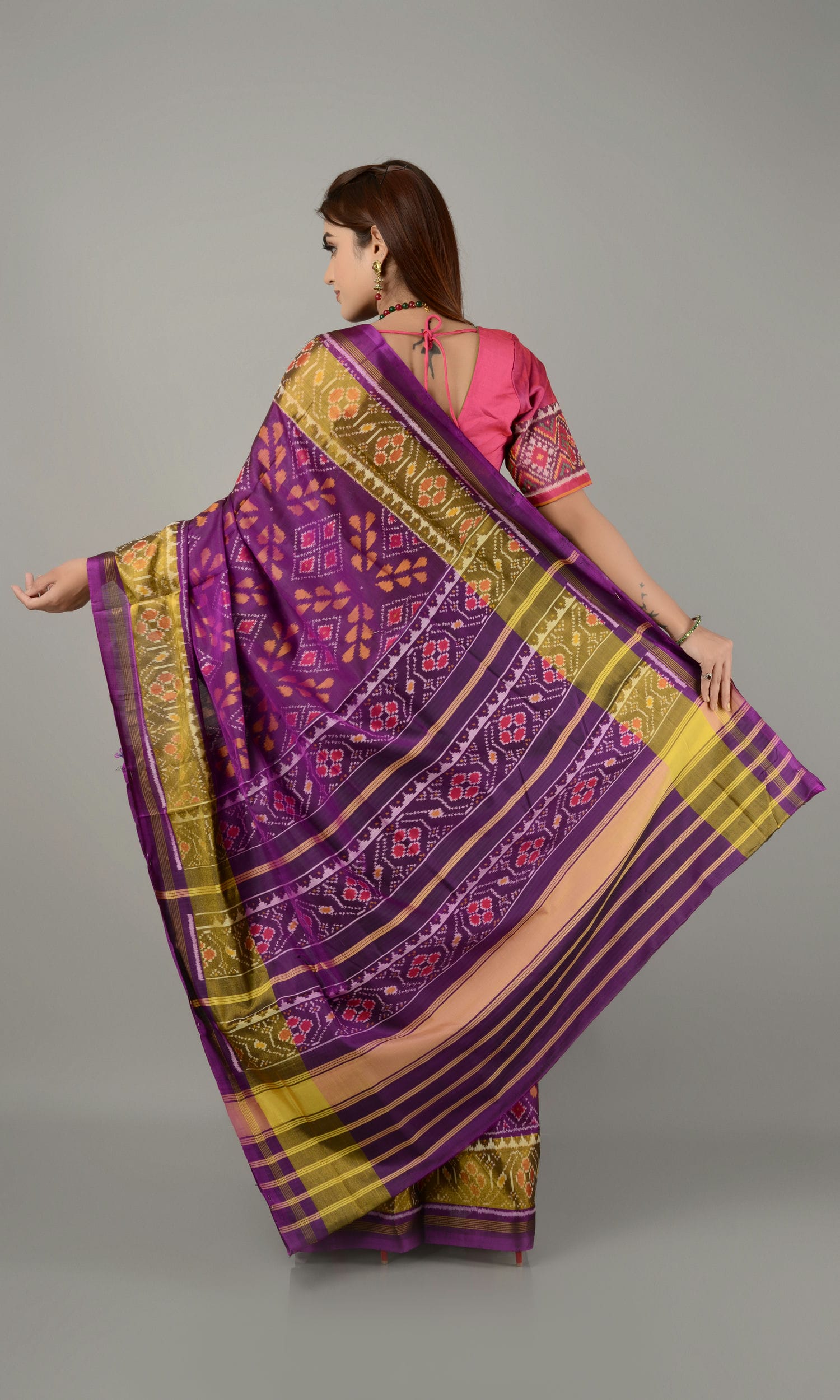Rajkoti Patola Saree Chanda Flower