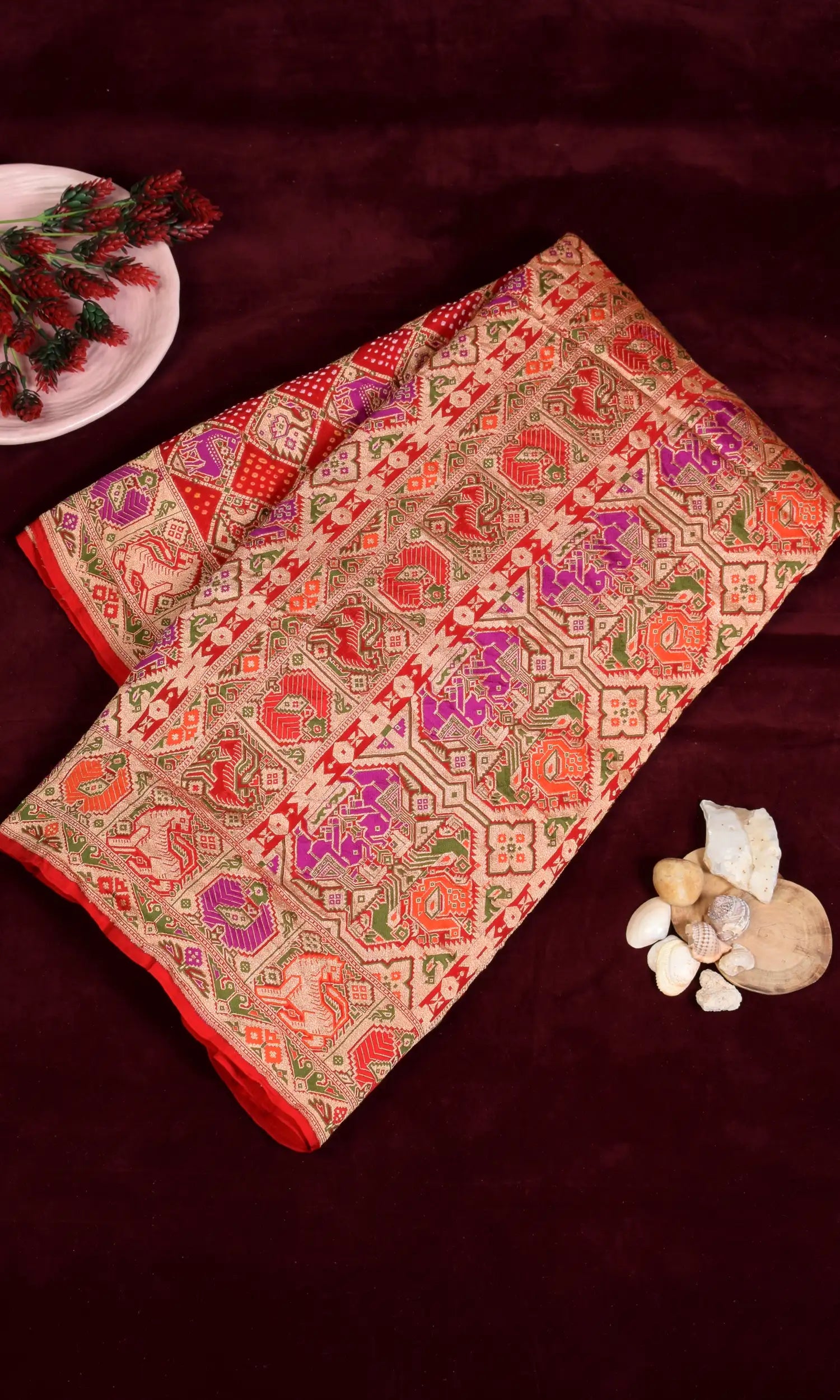 Banarasi Patola Weave Bandhani Saree