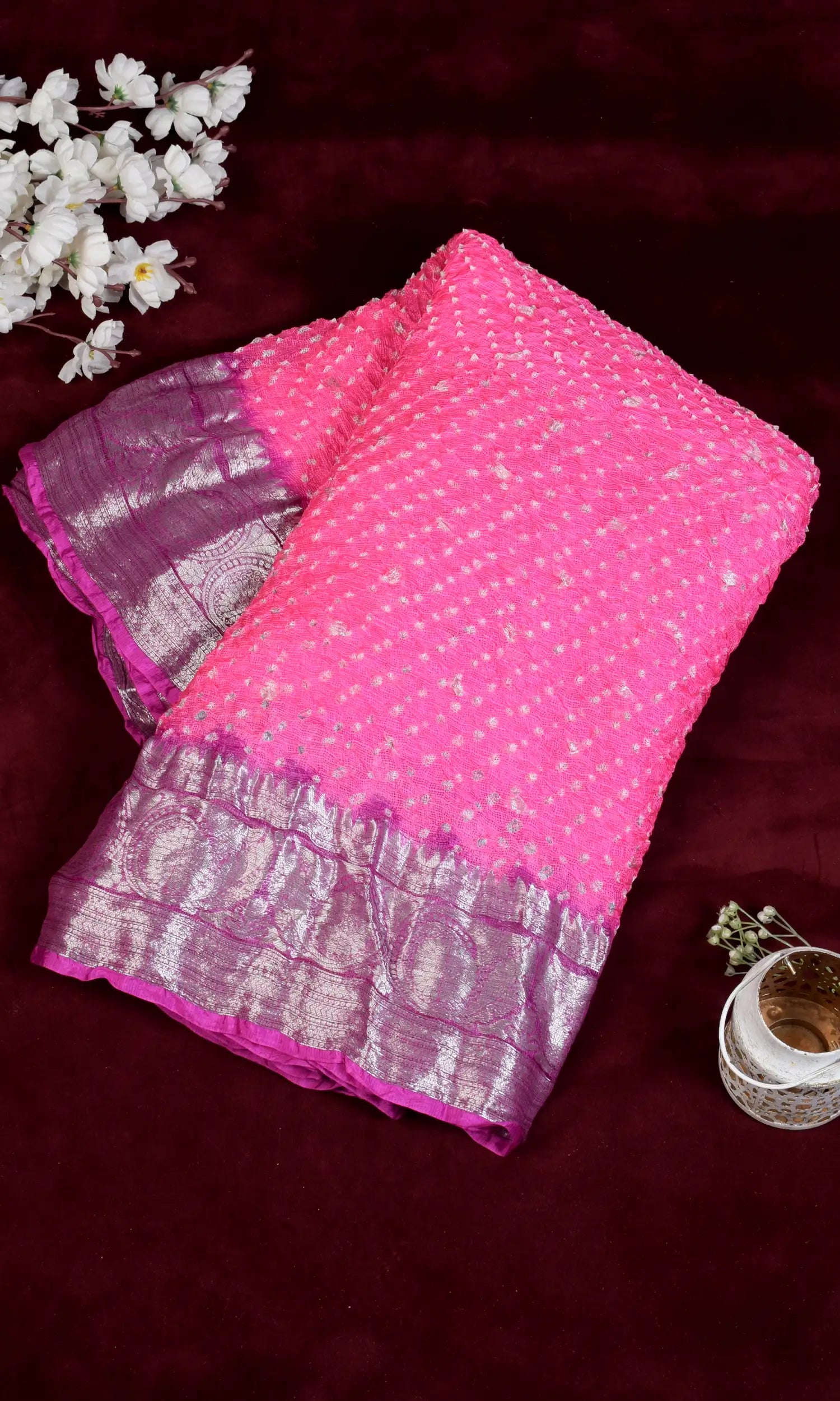 Kota Doriya Banarasi Weave Bandhani Saree