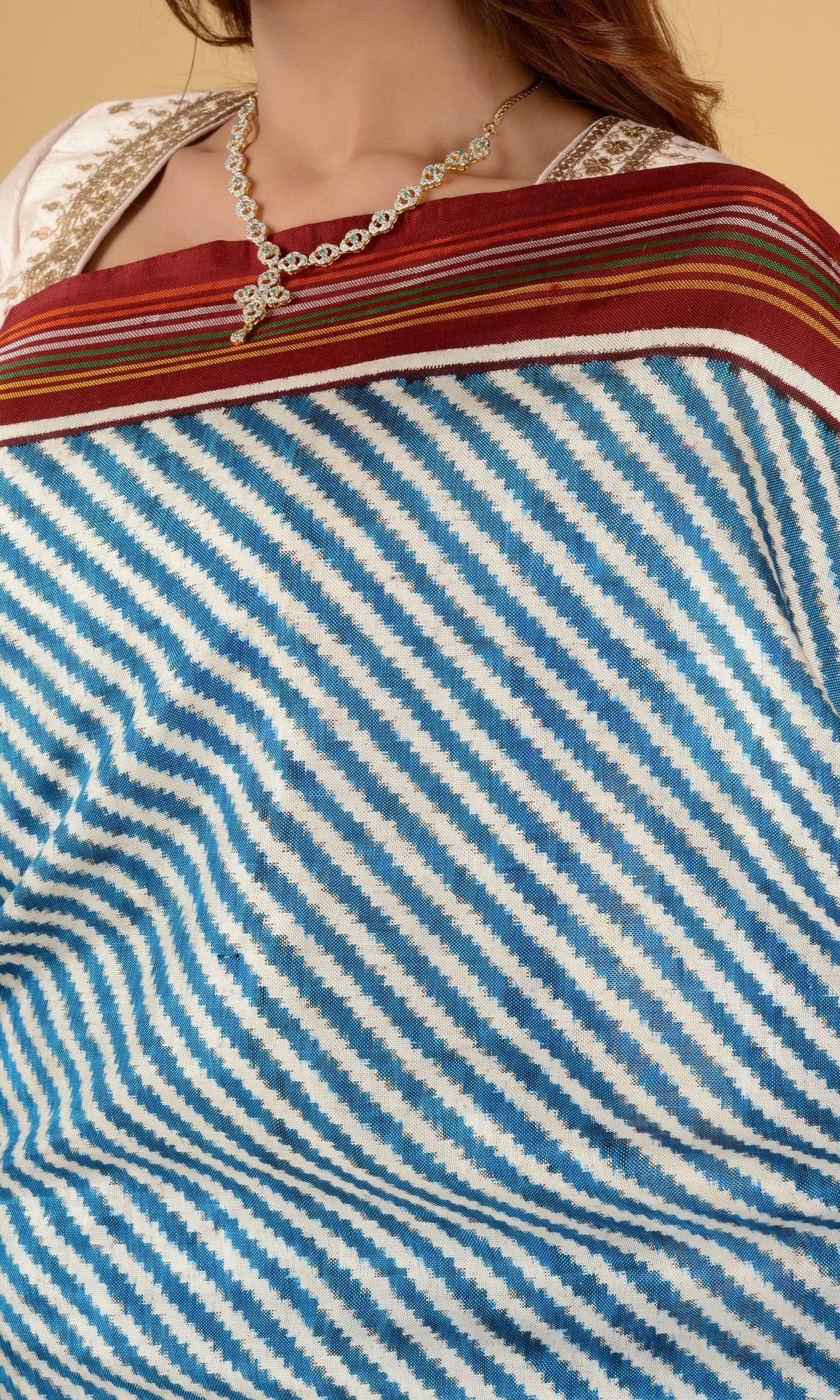 Double Ikat Patola Saree Elephant Laheriya