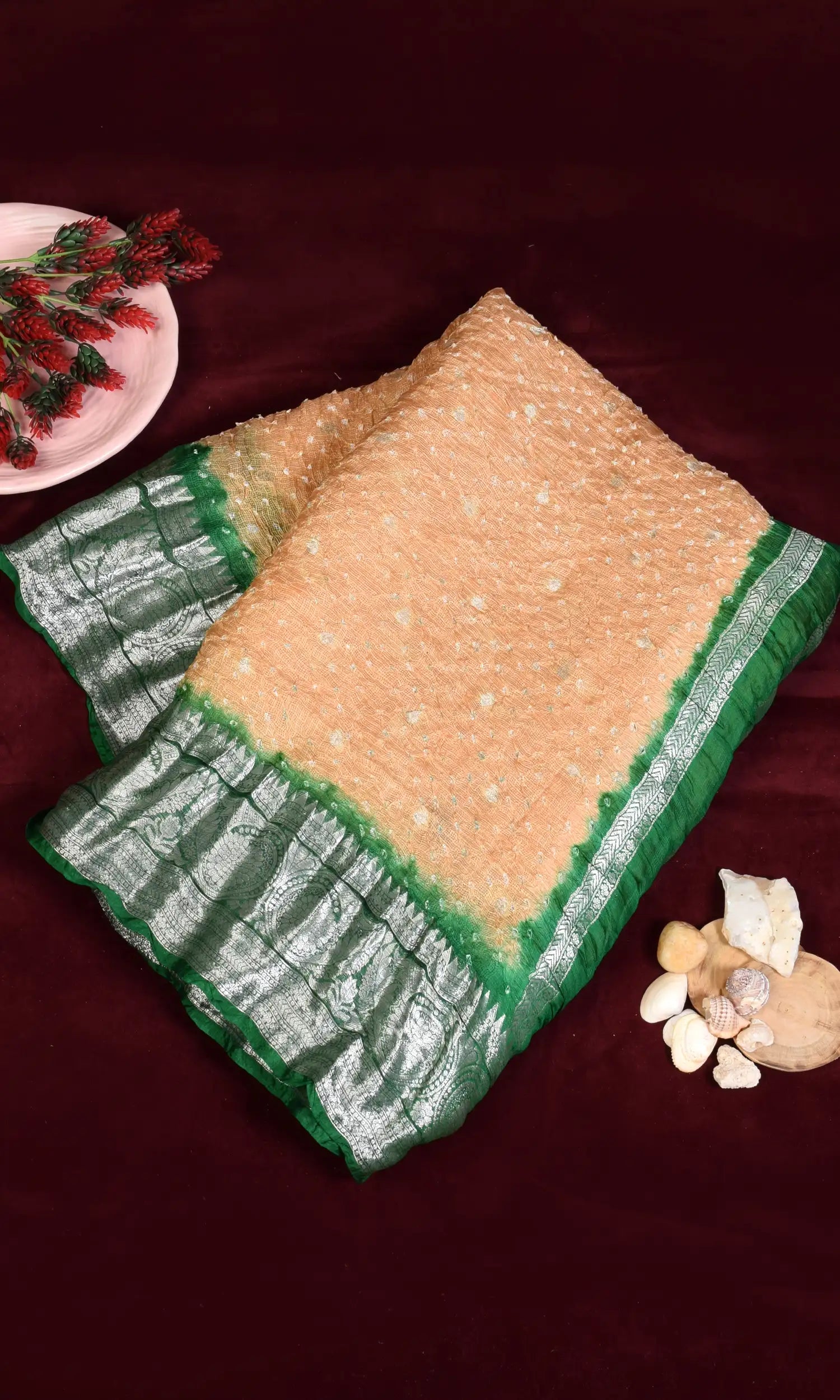 Kota Doriya Banarasi Weave Bandhani Saree