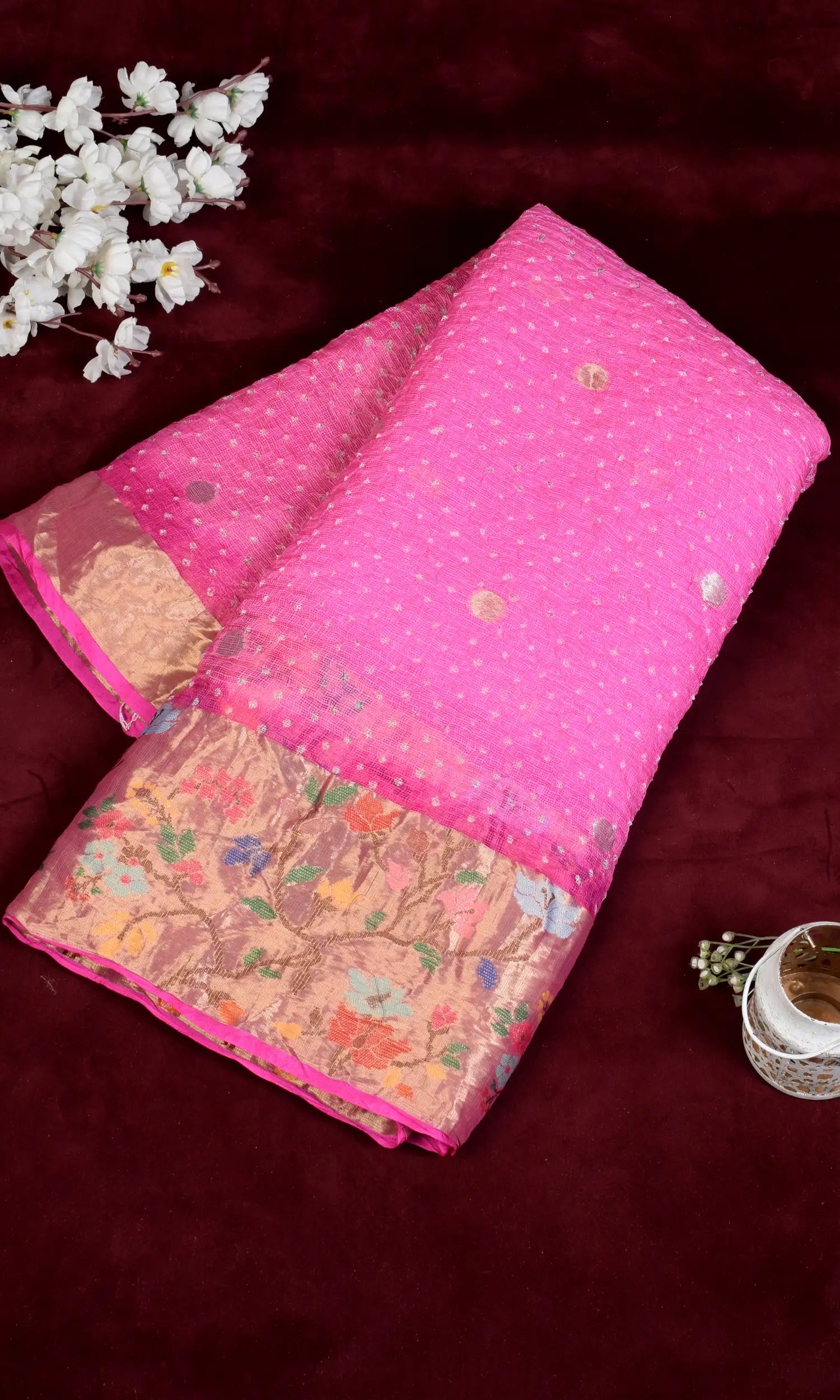 Kota Doriya Banarasi Weave Bandhani Saree