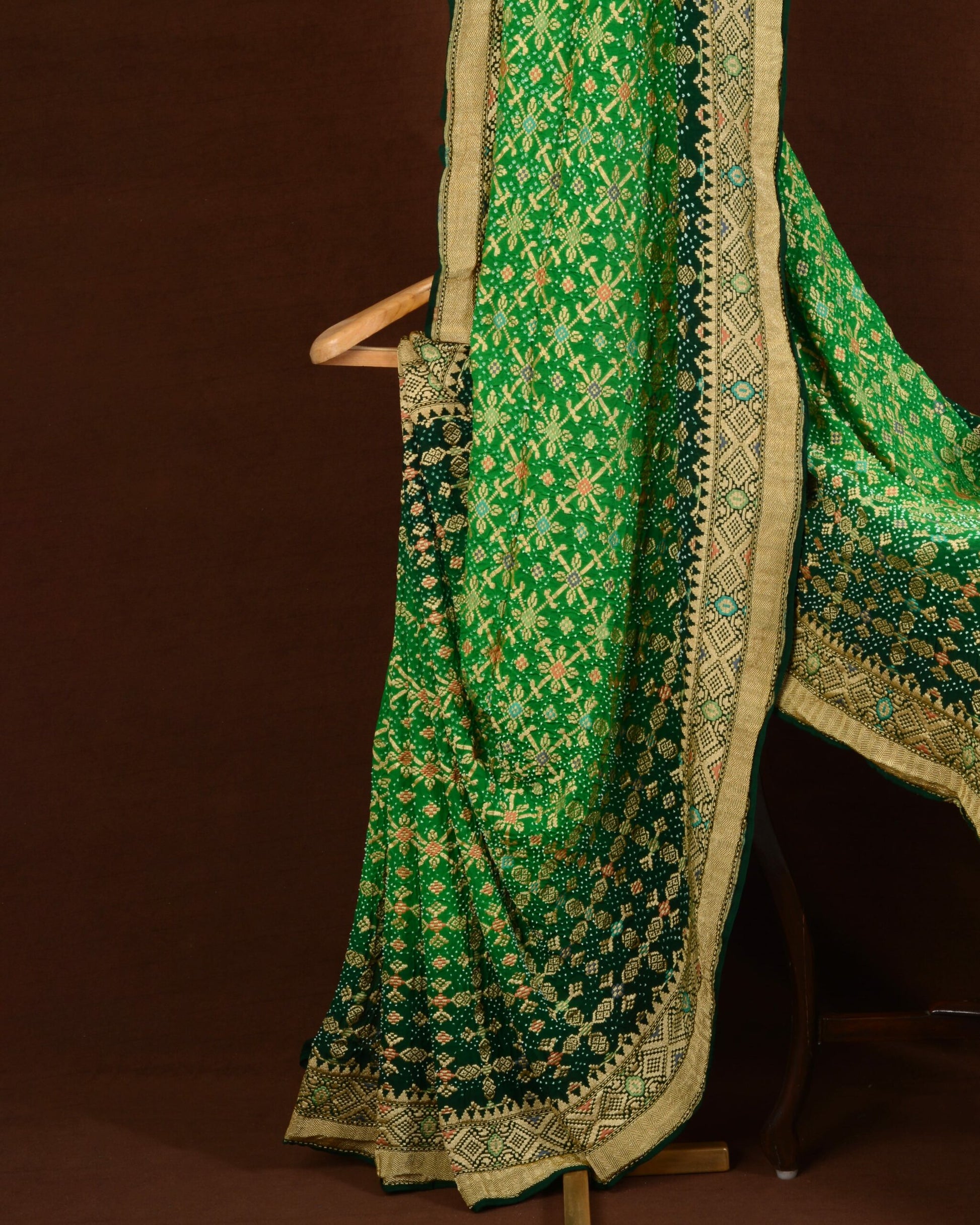 Banarasi Patola Weave Bandhani Saree Navdip Tundiya