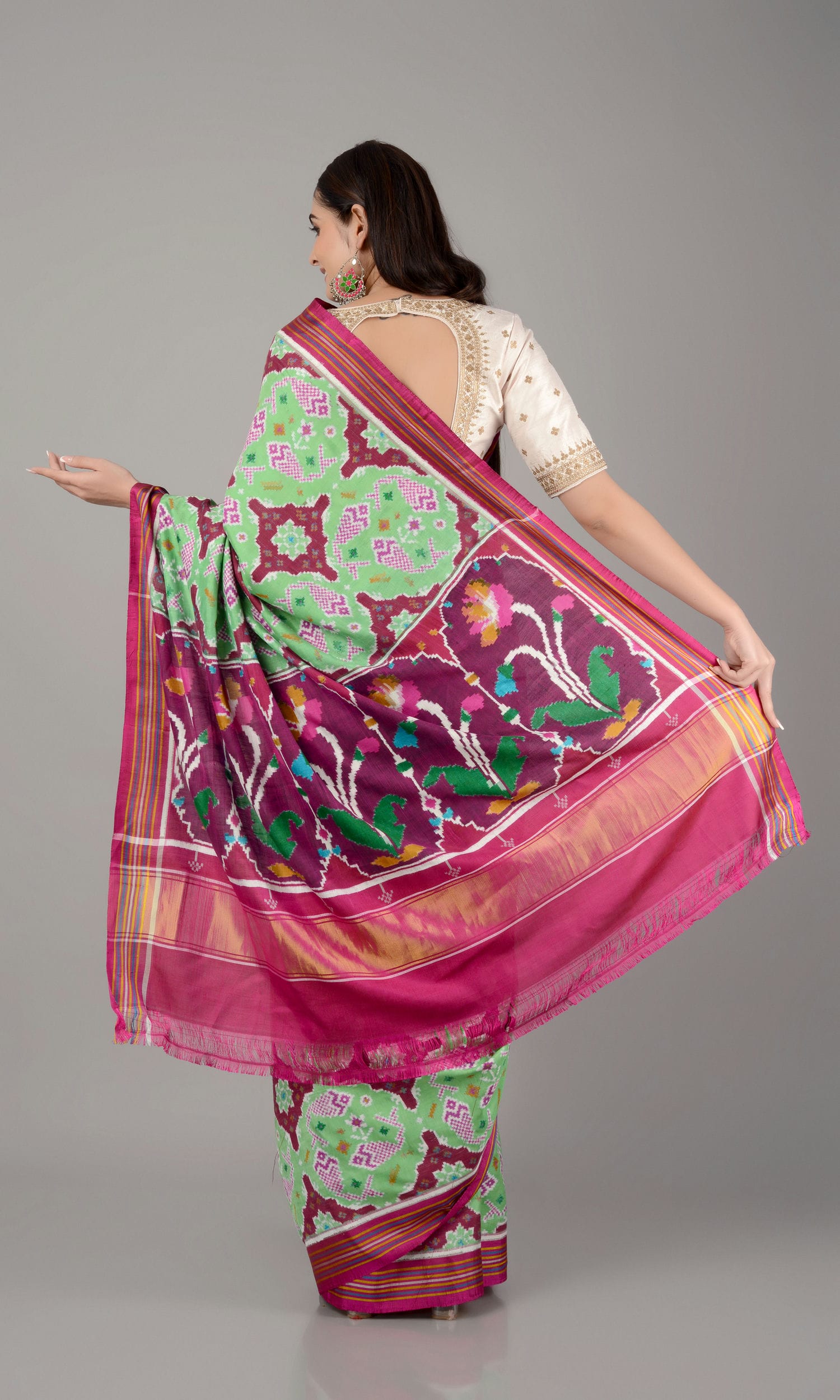 Double Ikat Patola Saree Fish Chhabdi