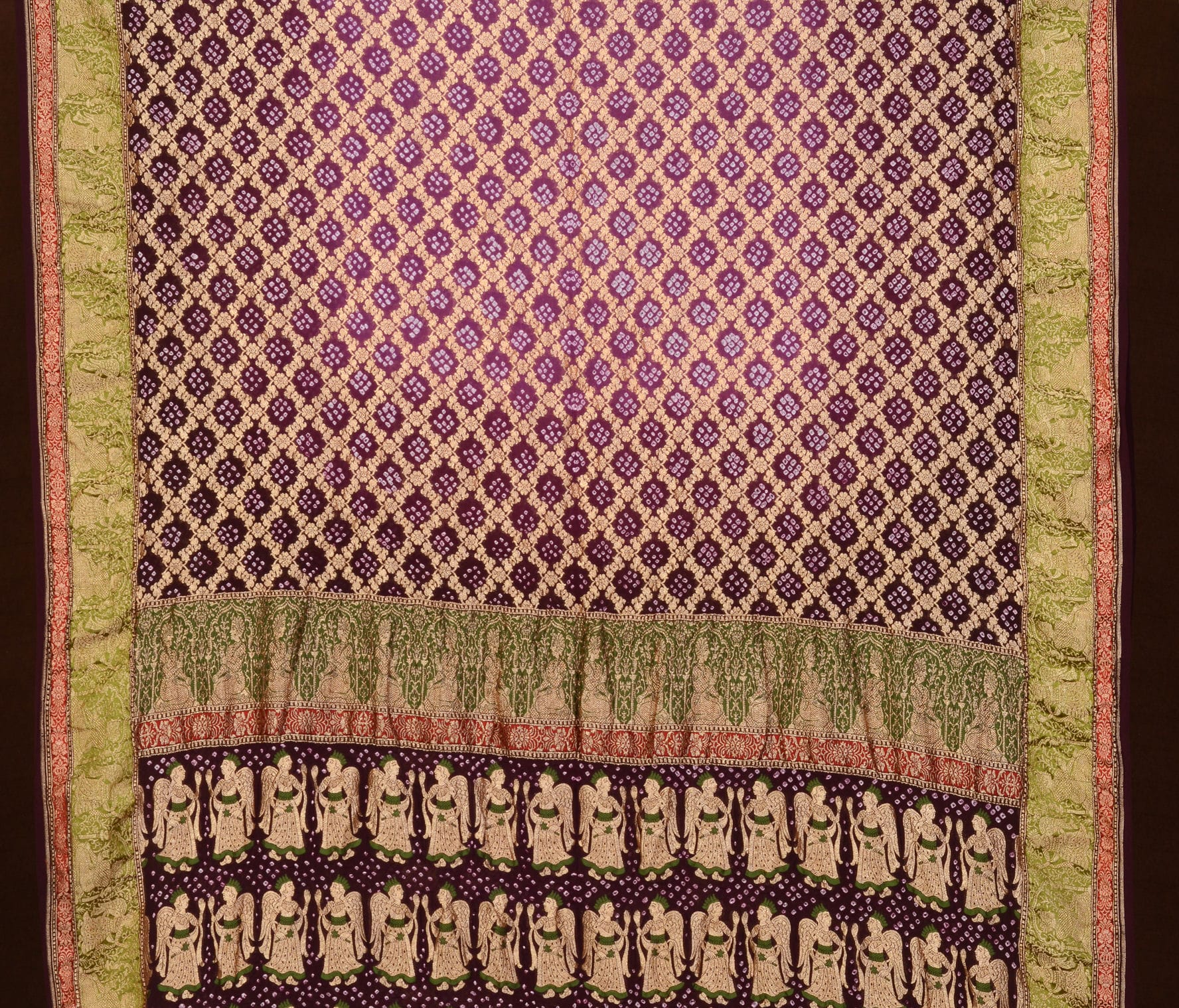 Banarasi Handloom Jaal Weave Bandhani Saree