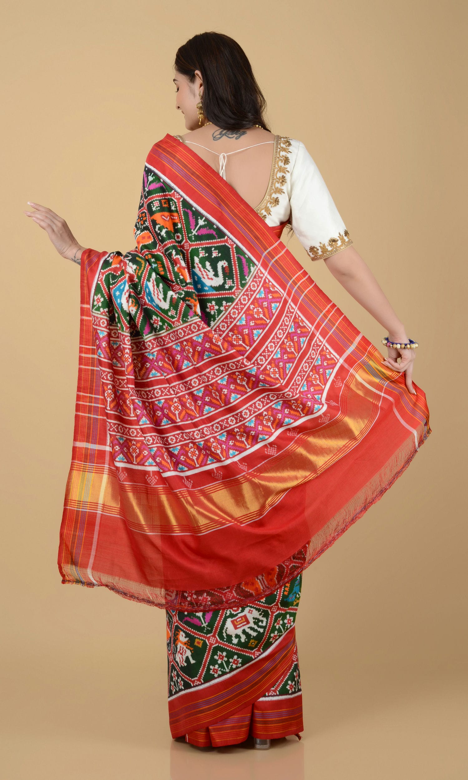 Double Ikat Patola Saree 9 Motif
