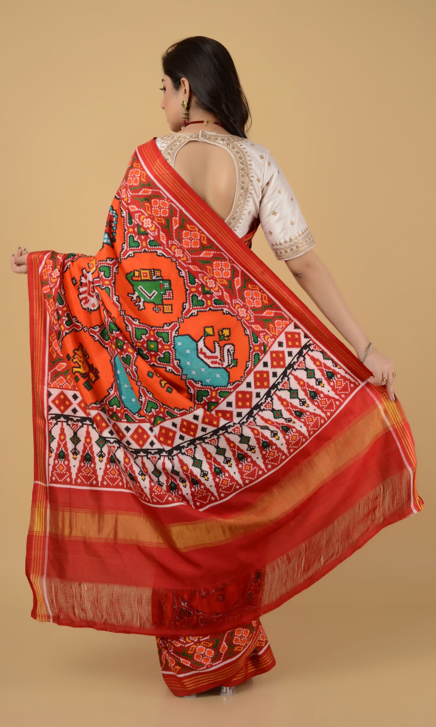 Double Ikat Patola Saree 6 Motifs