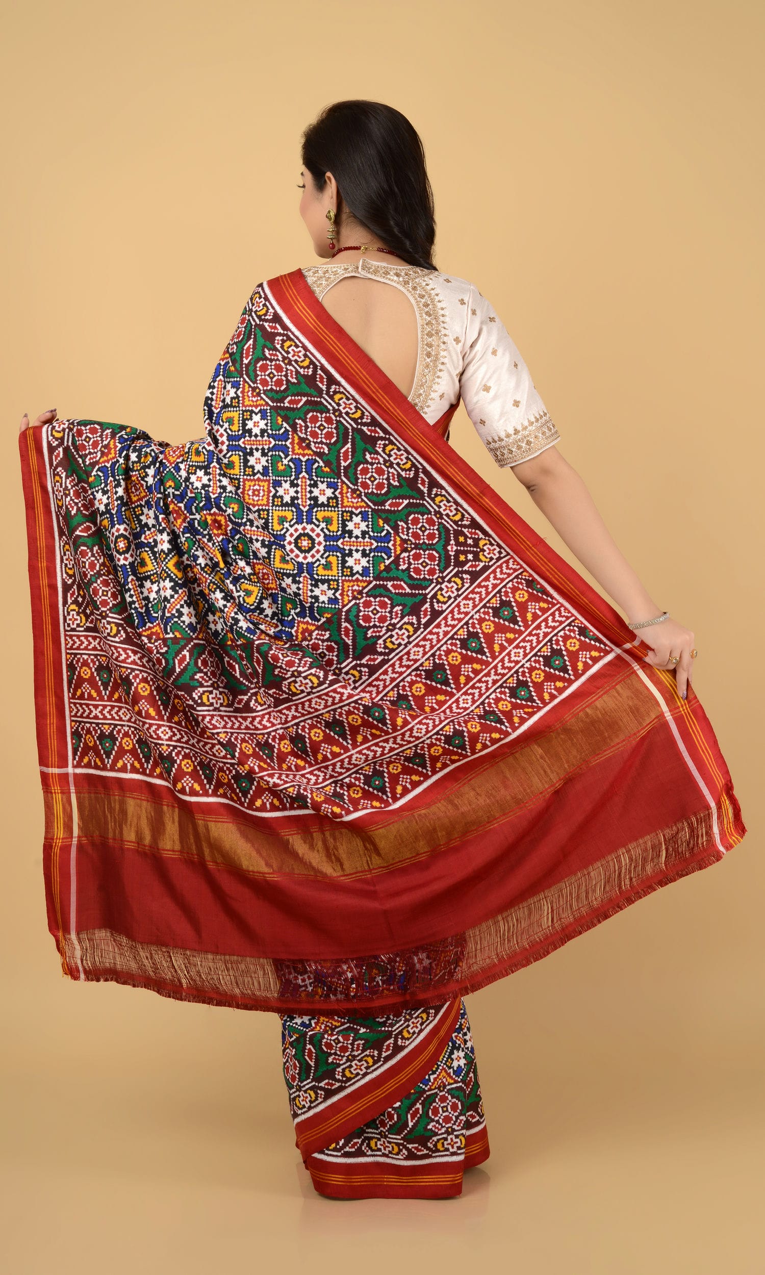 Double Ikat Patola Saree Manekchowk