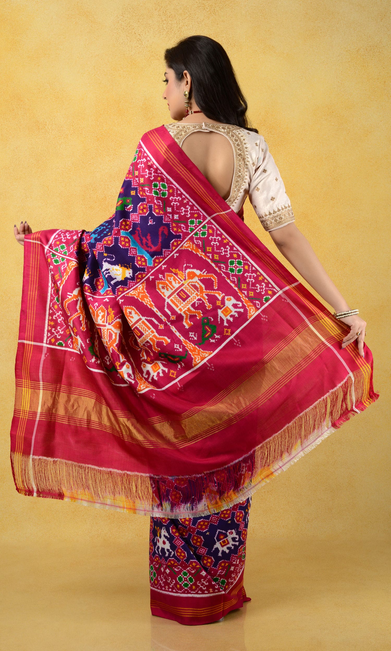 Double Ikat Patola Saree 9 Motifs