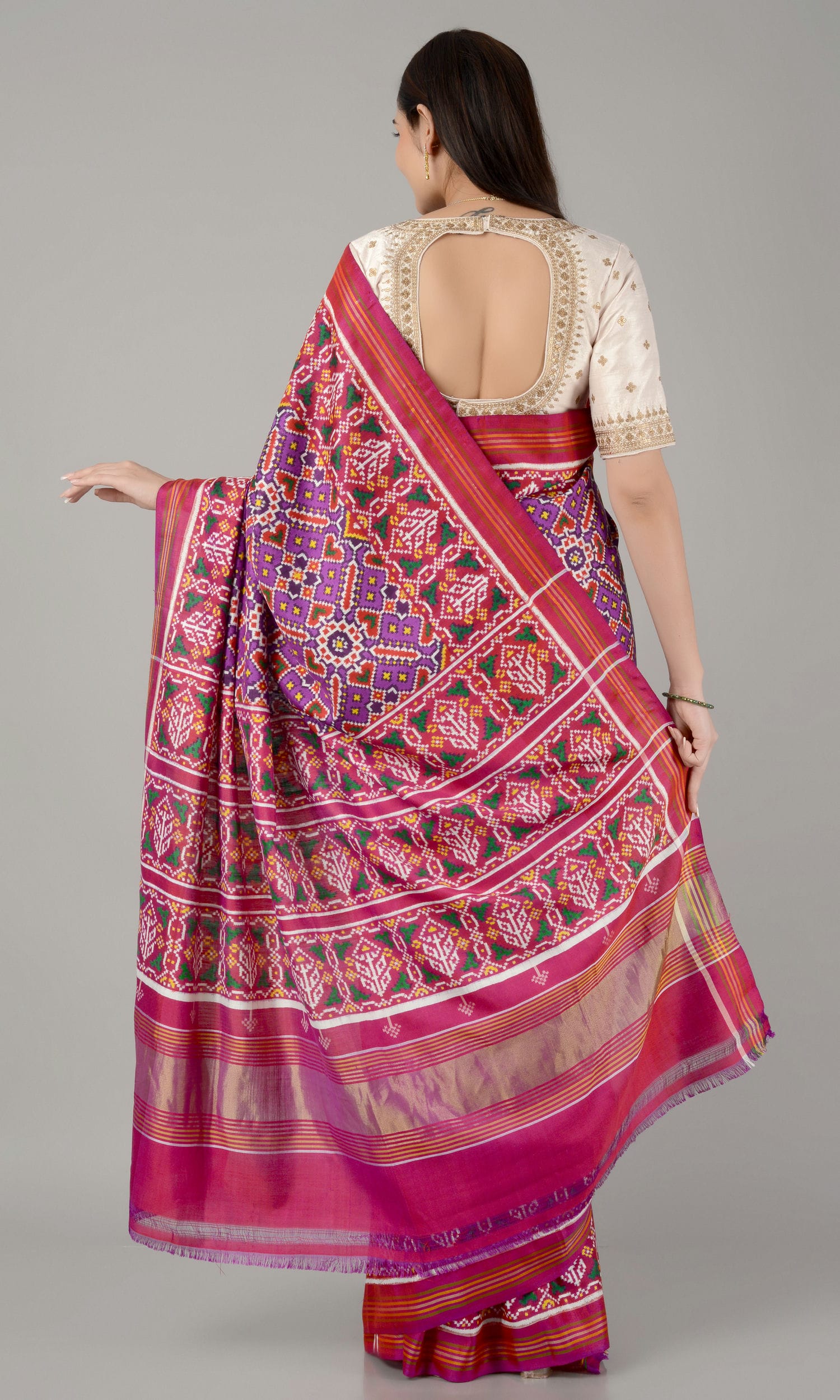 Double Ikat Patola Saree Manekchowk