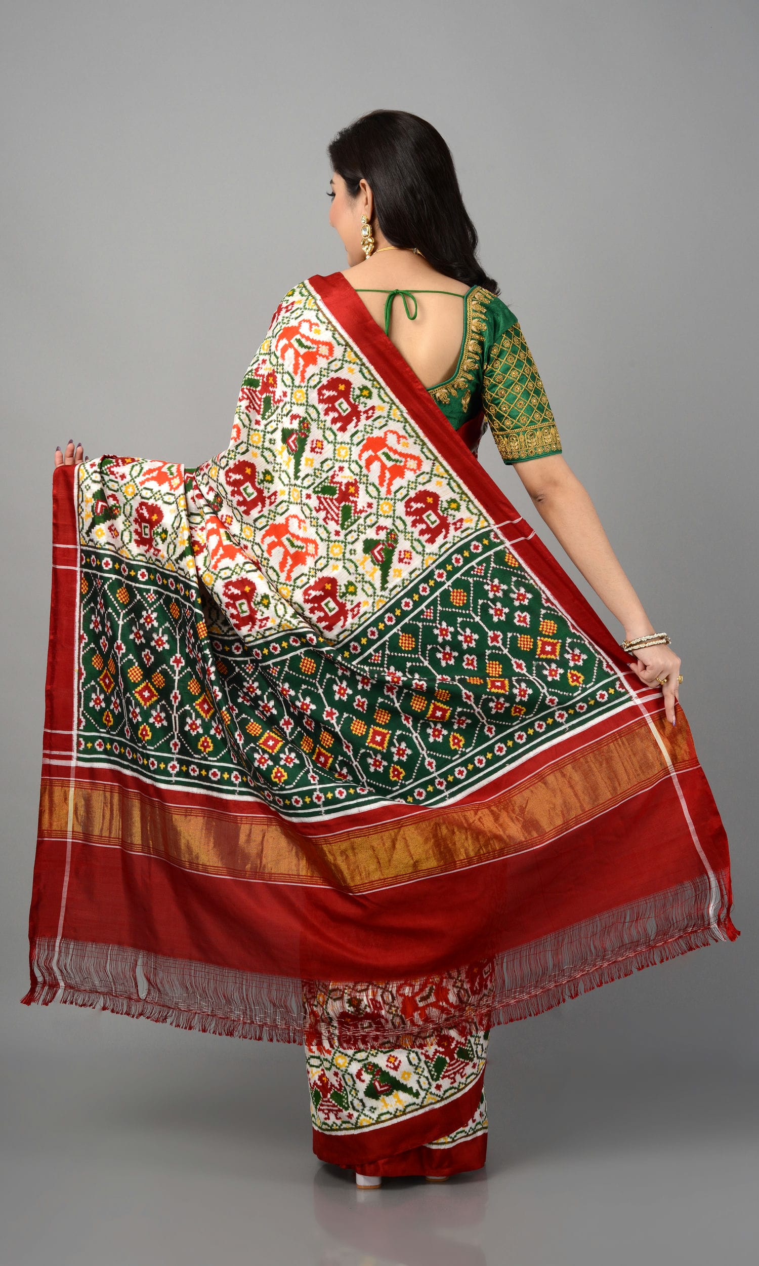 Double Ikat Patola Saree Nari Kunj Natural Dye Patola