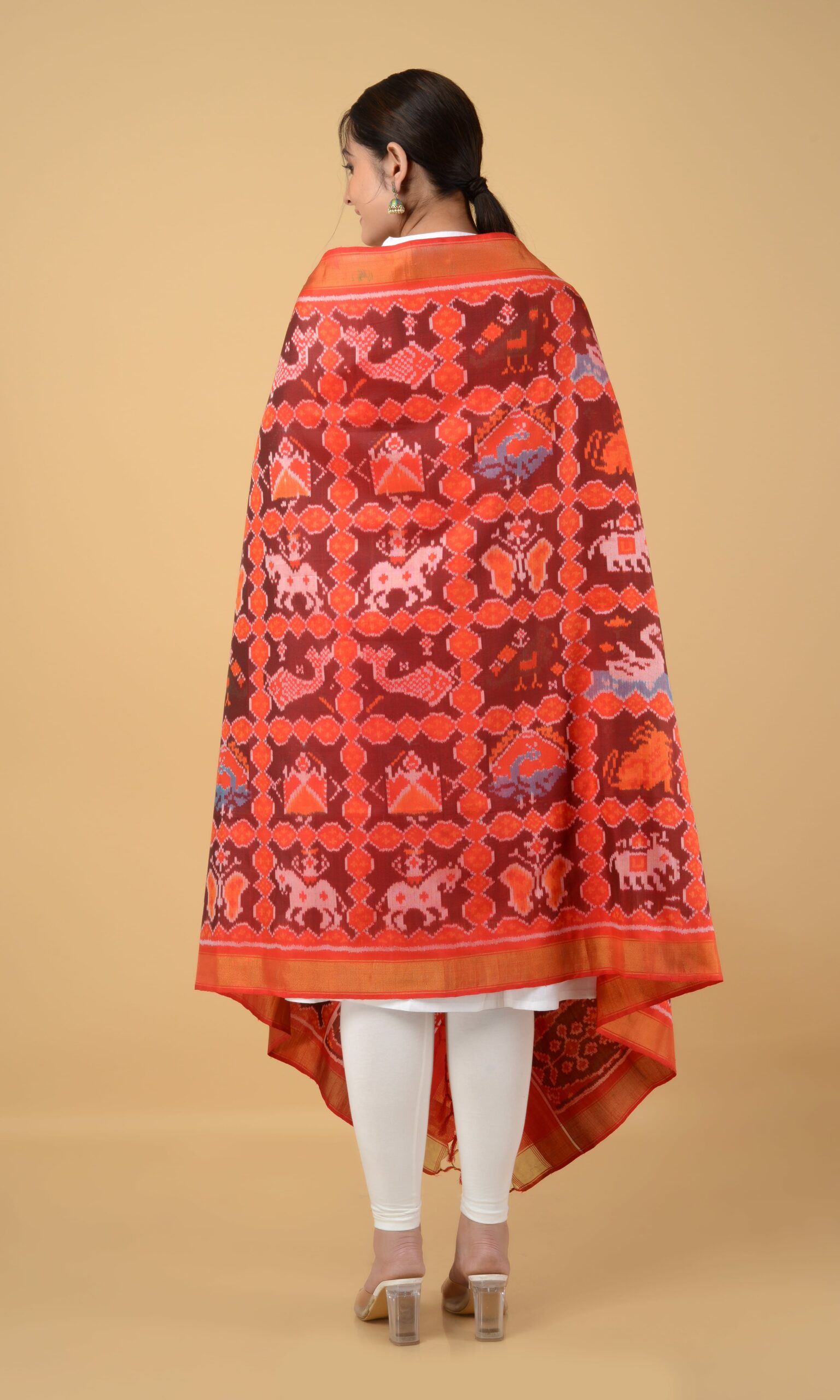 Single Ikat Patola Dupatta 9 Motif