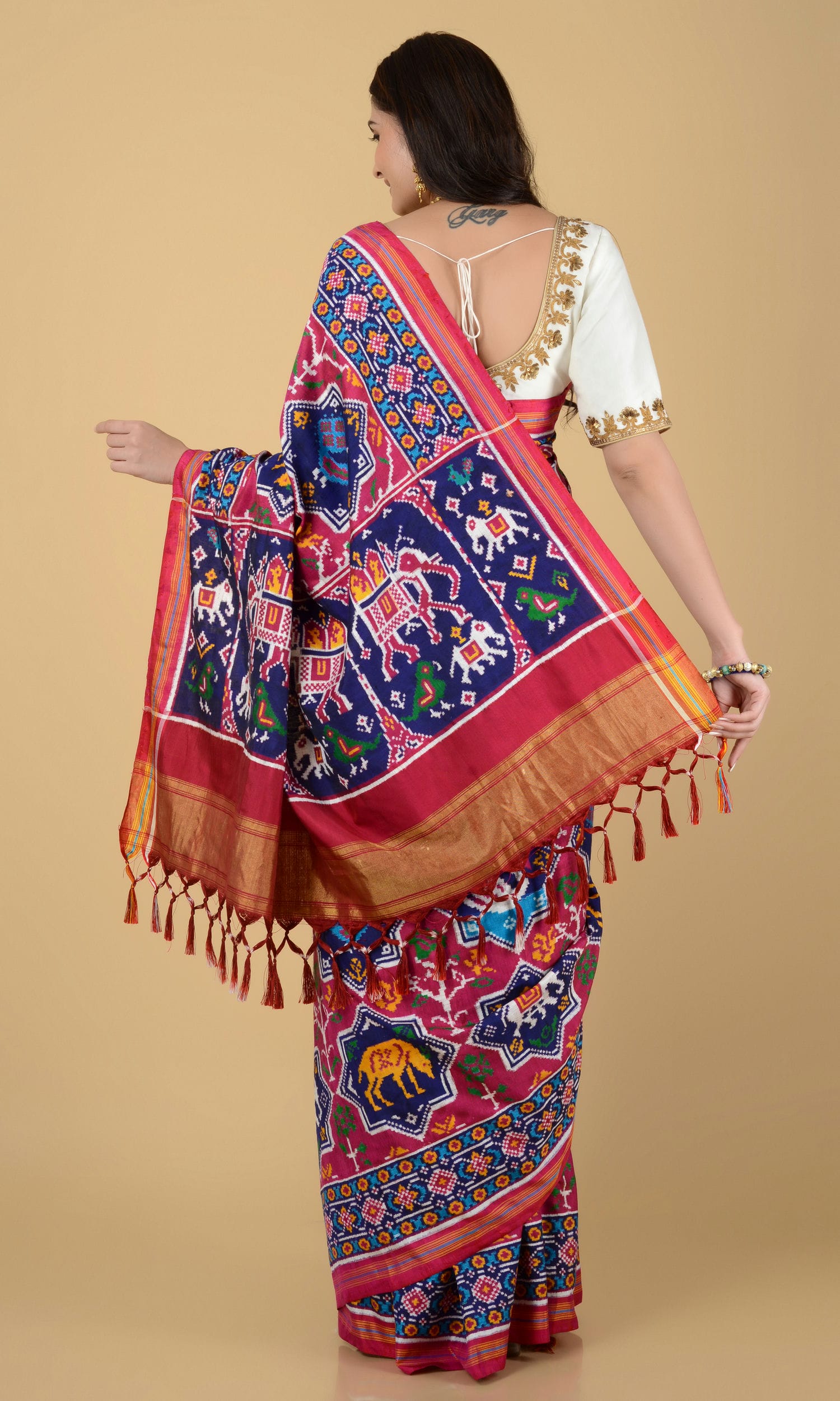 Double Ikat Patola Saree Multi Figure