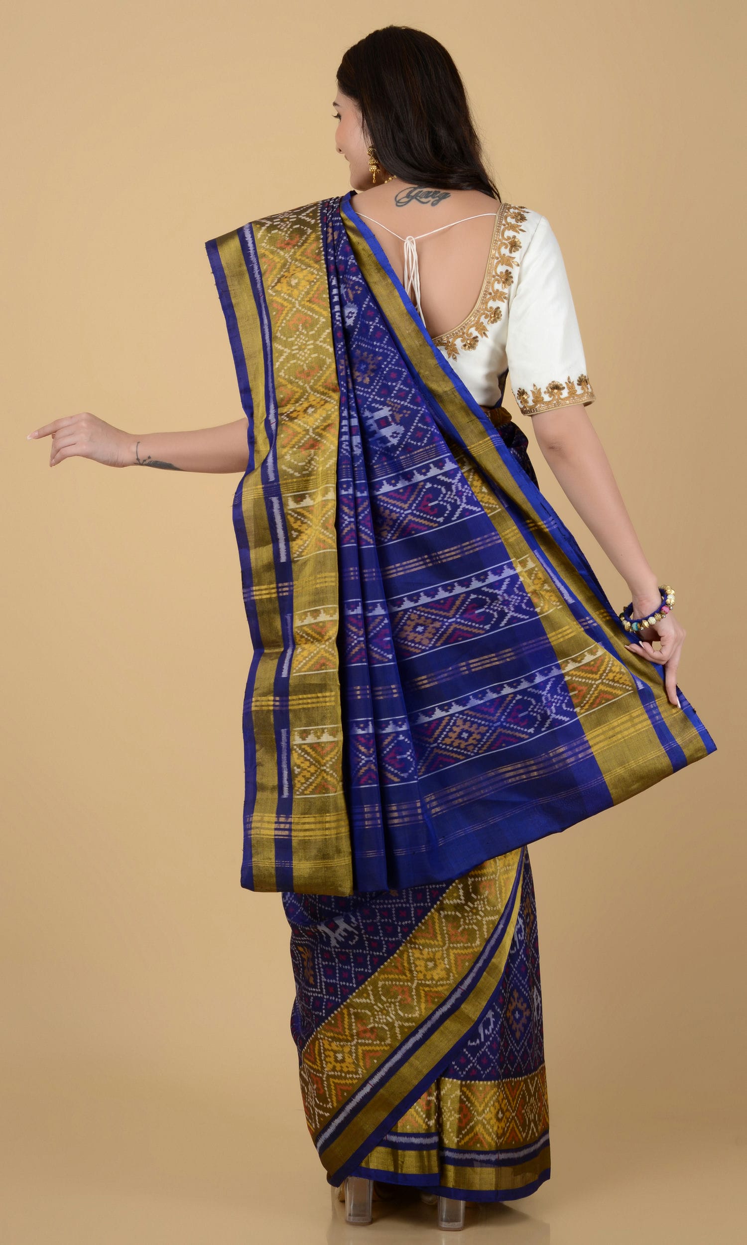 Rajkoti Patola Saree Elephant Chanda