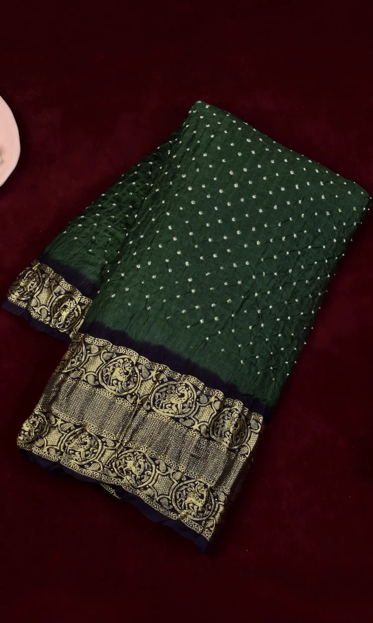 Gaji Kanjiwaram Bandhani Saree
