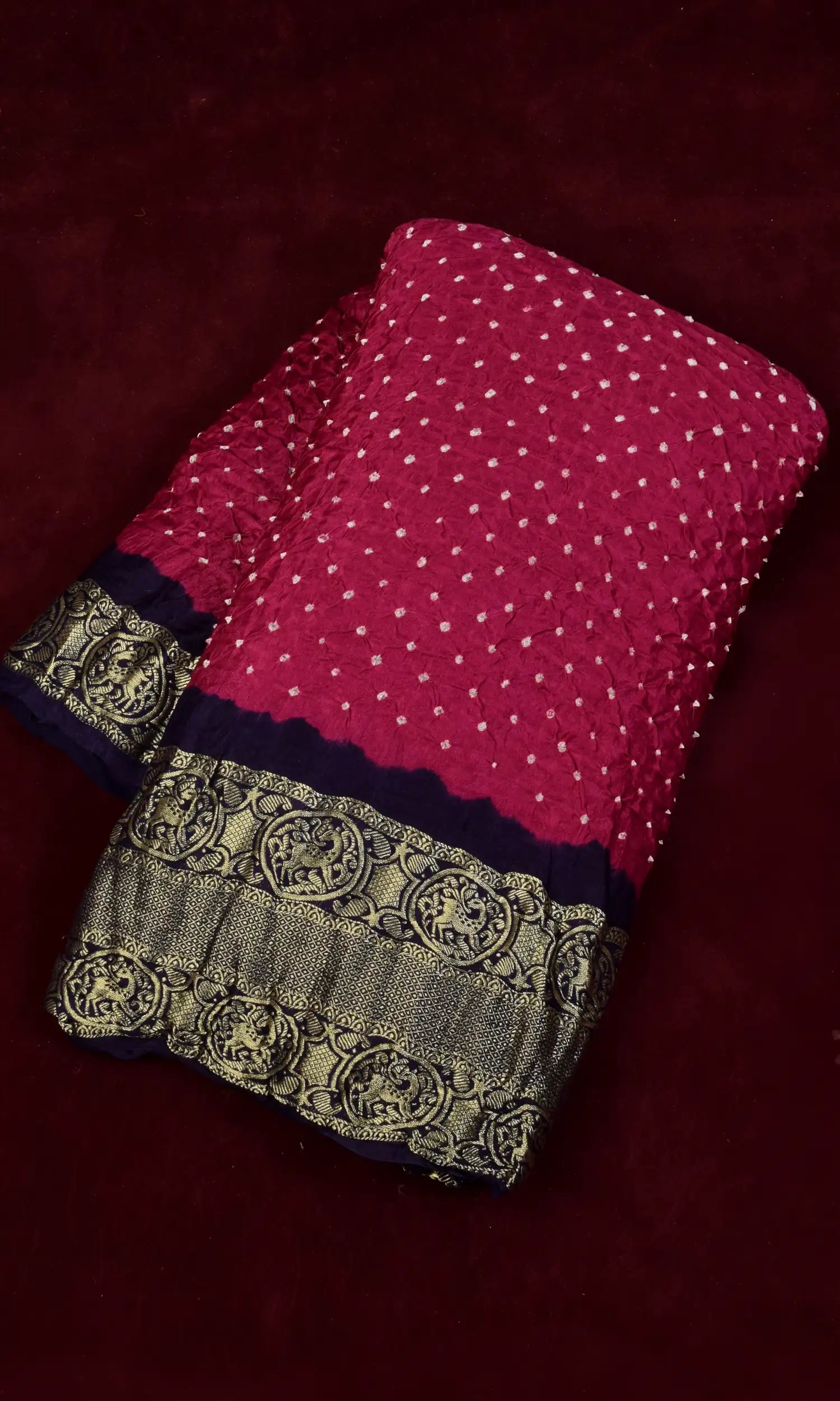 Gaji Kanjiwaram Bandhani Saree