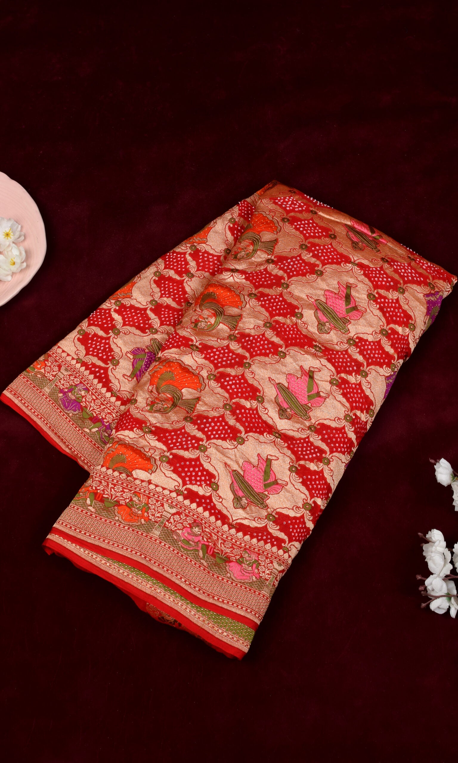 Banarasi Patola Weave Bandhani Saree
