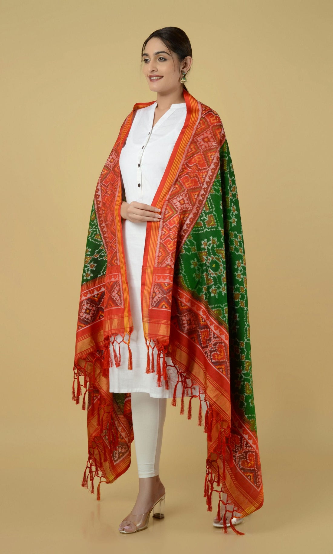 Single Ikat Patola Dupatta Nau Ratan Pan