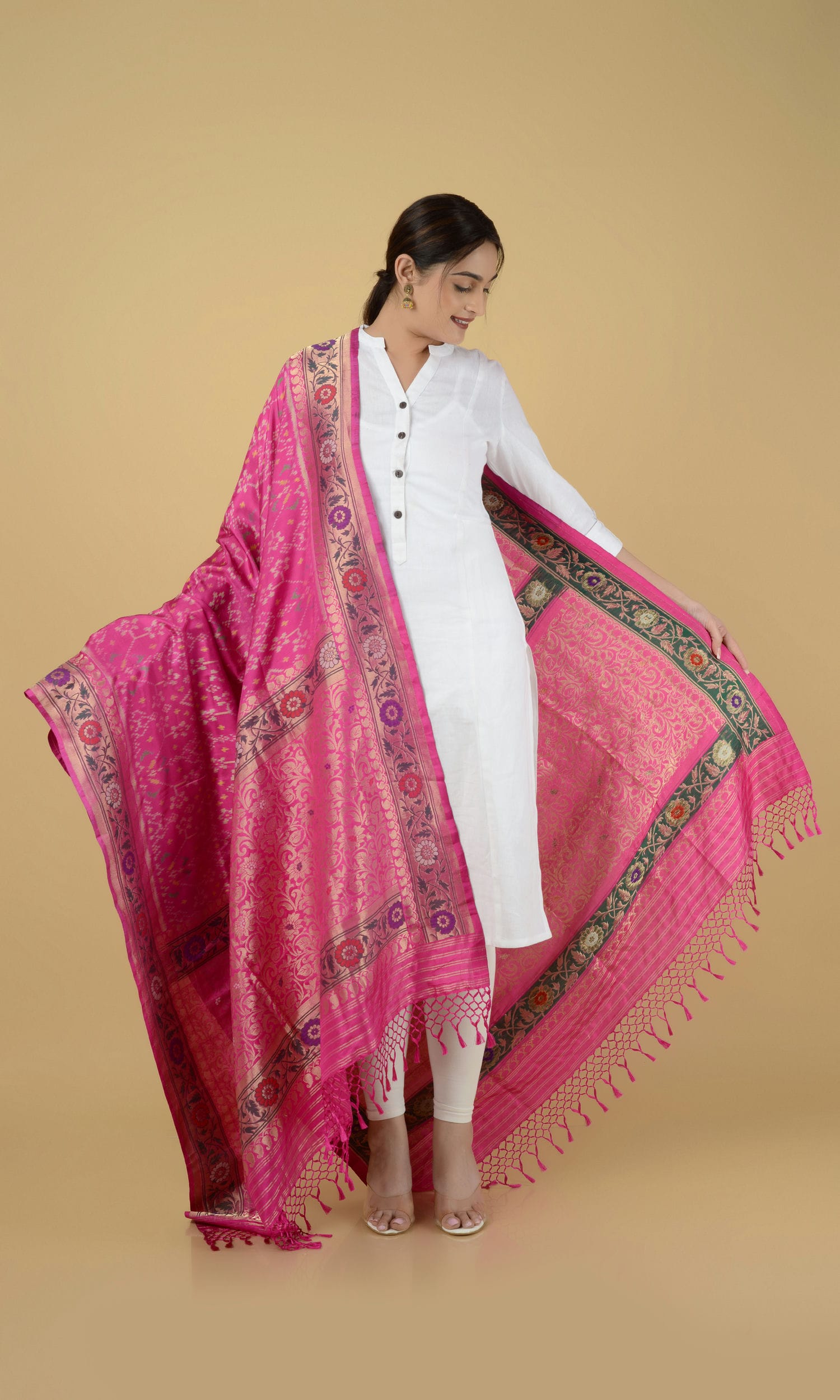 Banarasi Single Ikat Patola Dupatta Nau Ratan