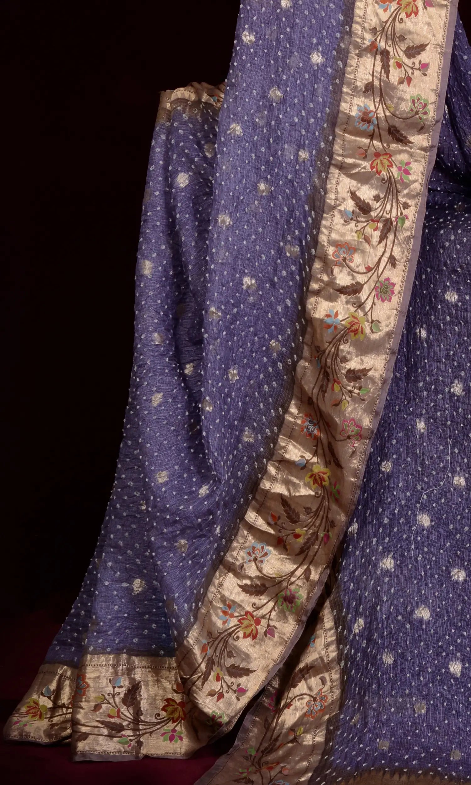 Kota Doriya Banarasi Weave Bandhani Saree