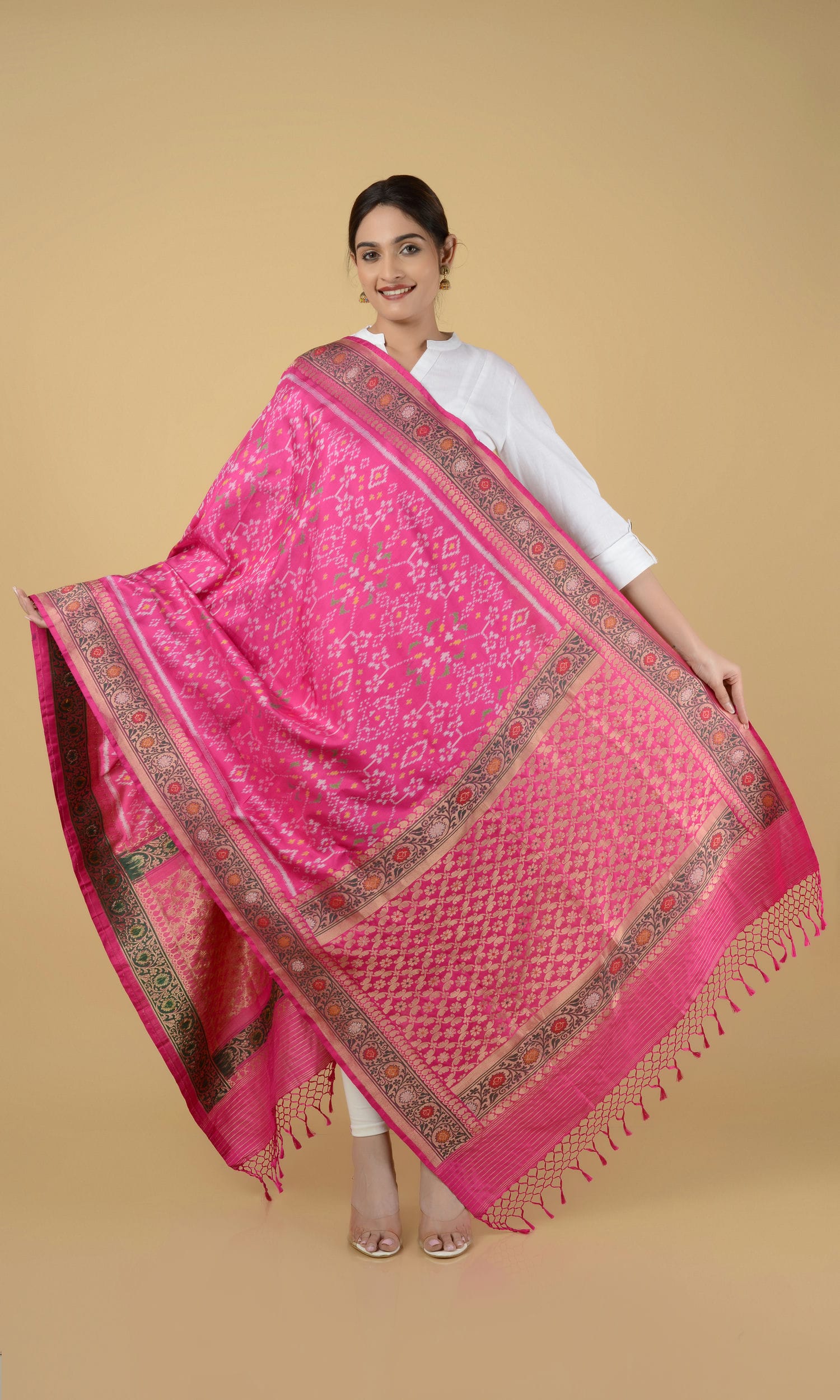 Banarasi Single Ikat Patola Dupatta Nau Ratan