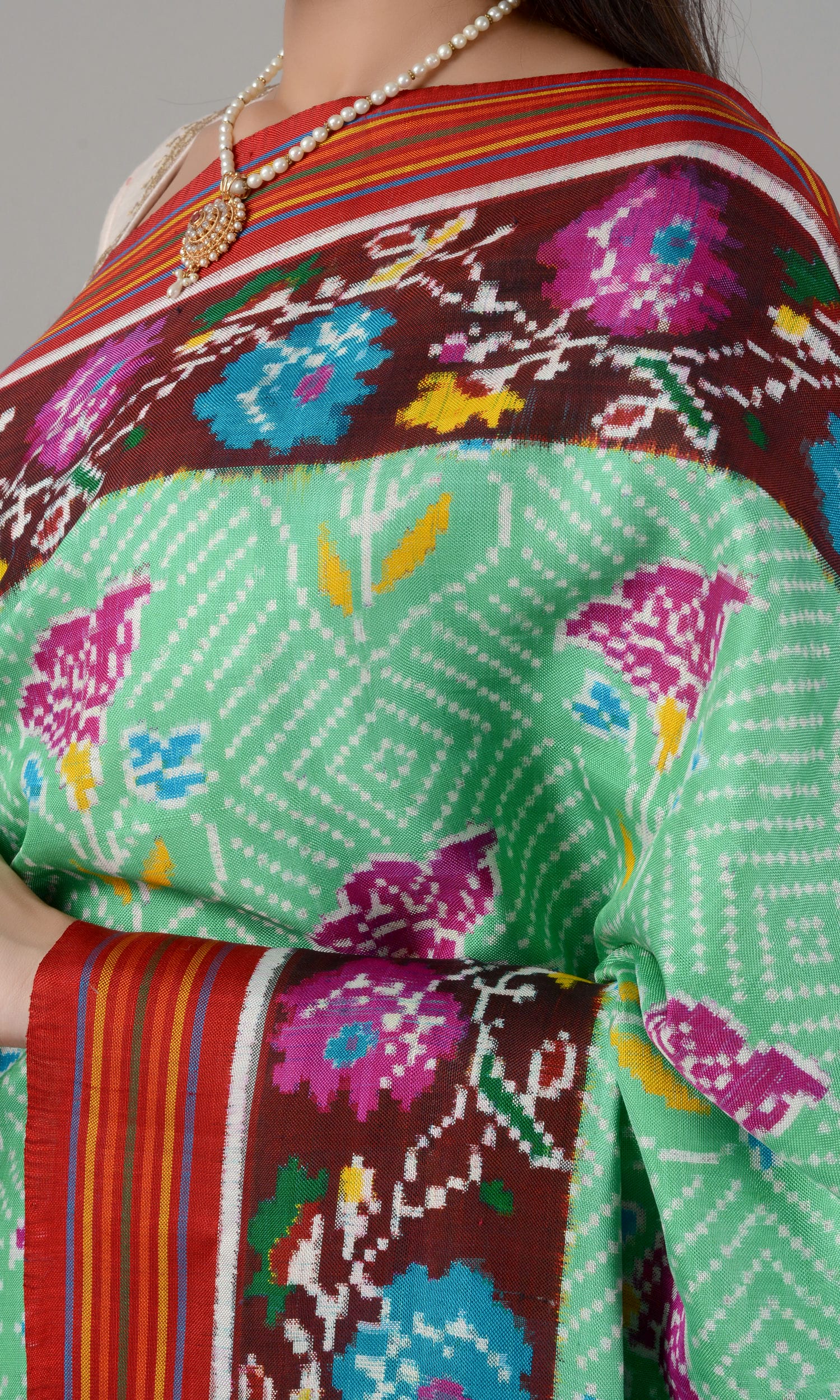 Double Ikat Patola Saree Fancy Flower