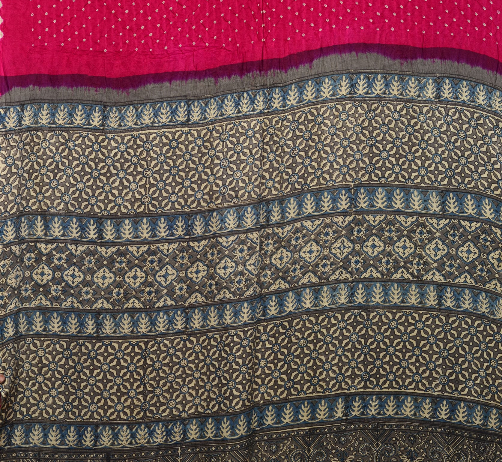 Ajrakh Bandhani Saree