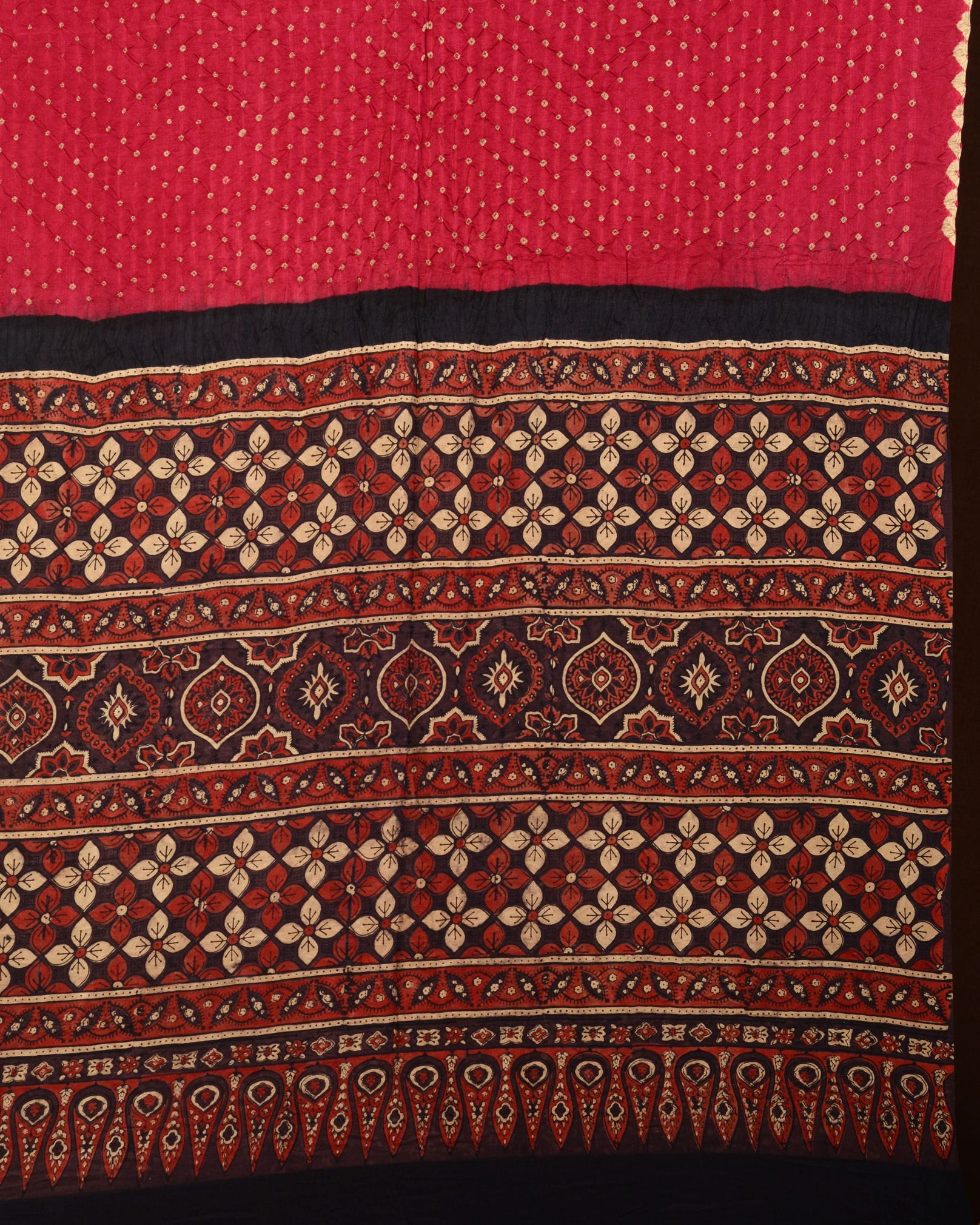 Ajrakh Bandhani Saree
