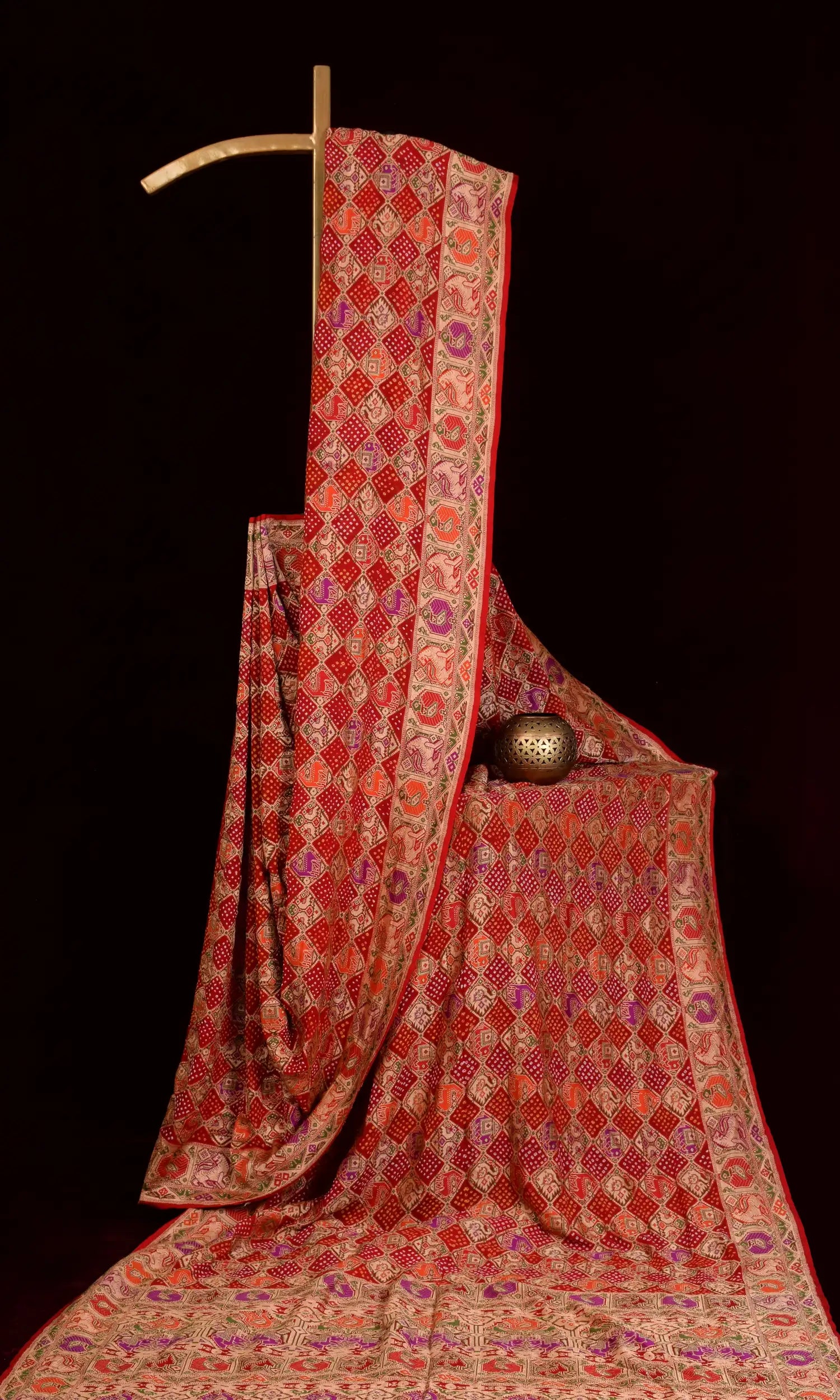 Banarasi Patola Weave Bandhani Saree