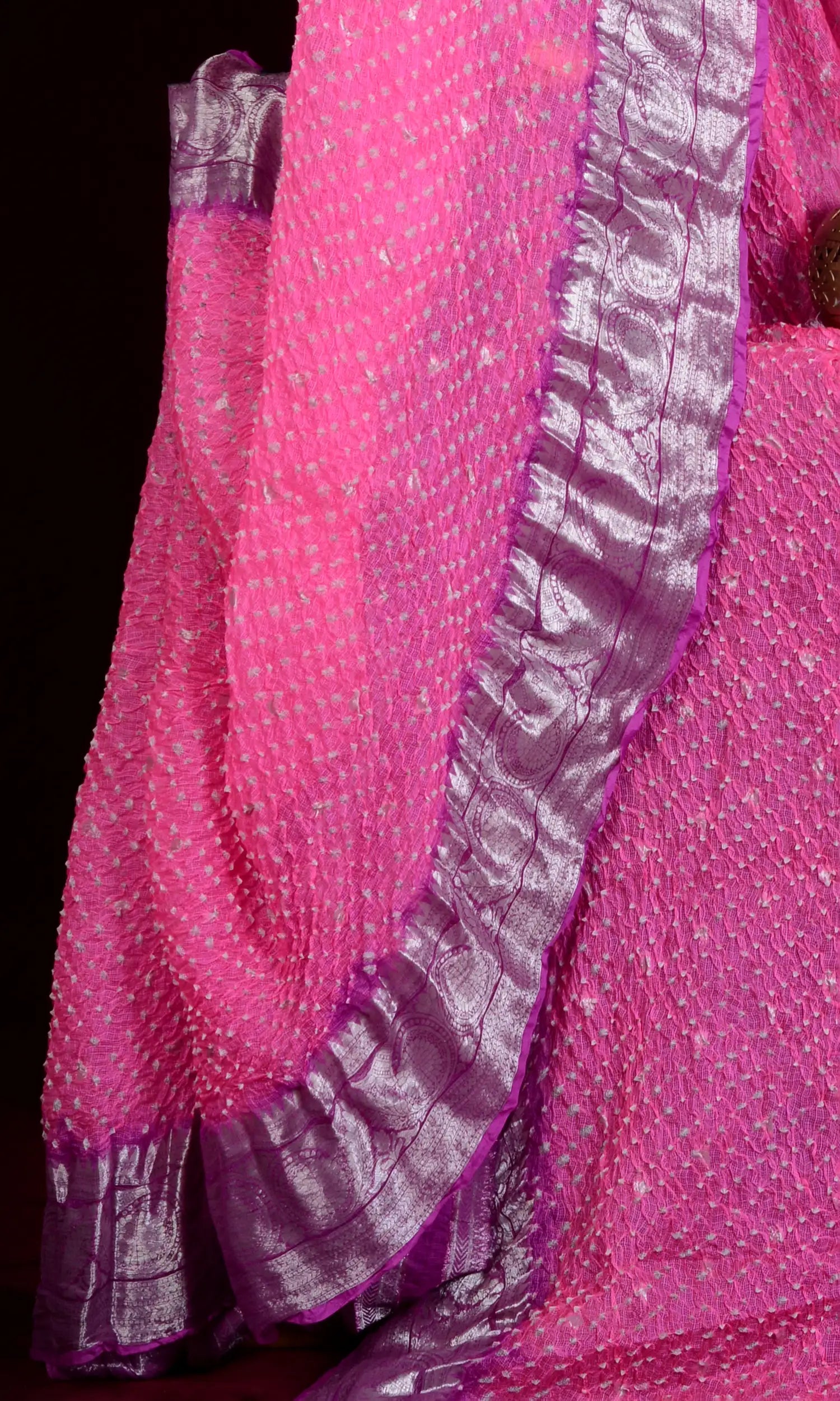 Kota Doriya Banarasi Weave Bandhani Saree