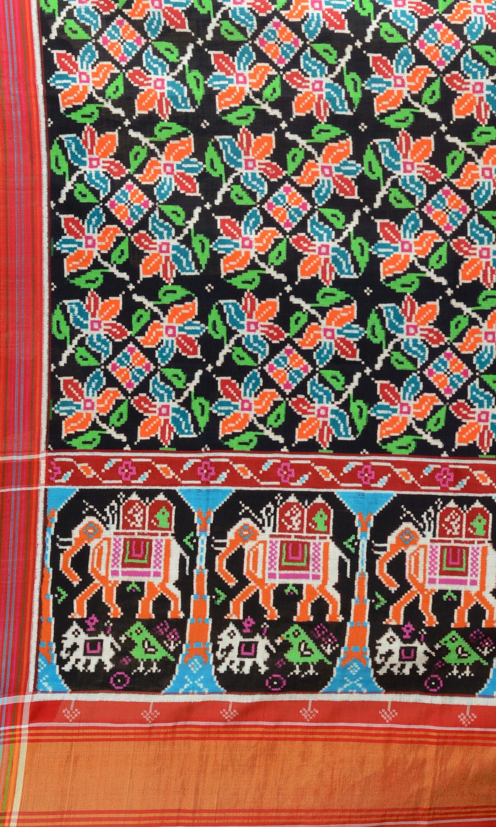 Double Ikat Patola Saree Leaf