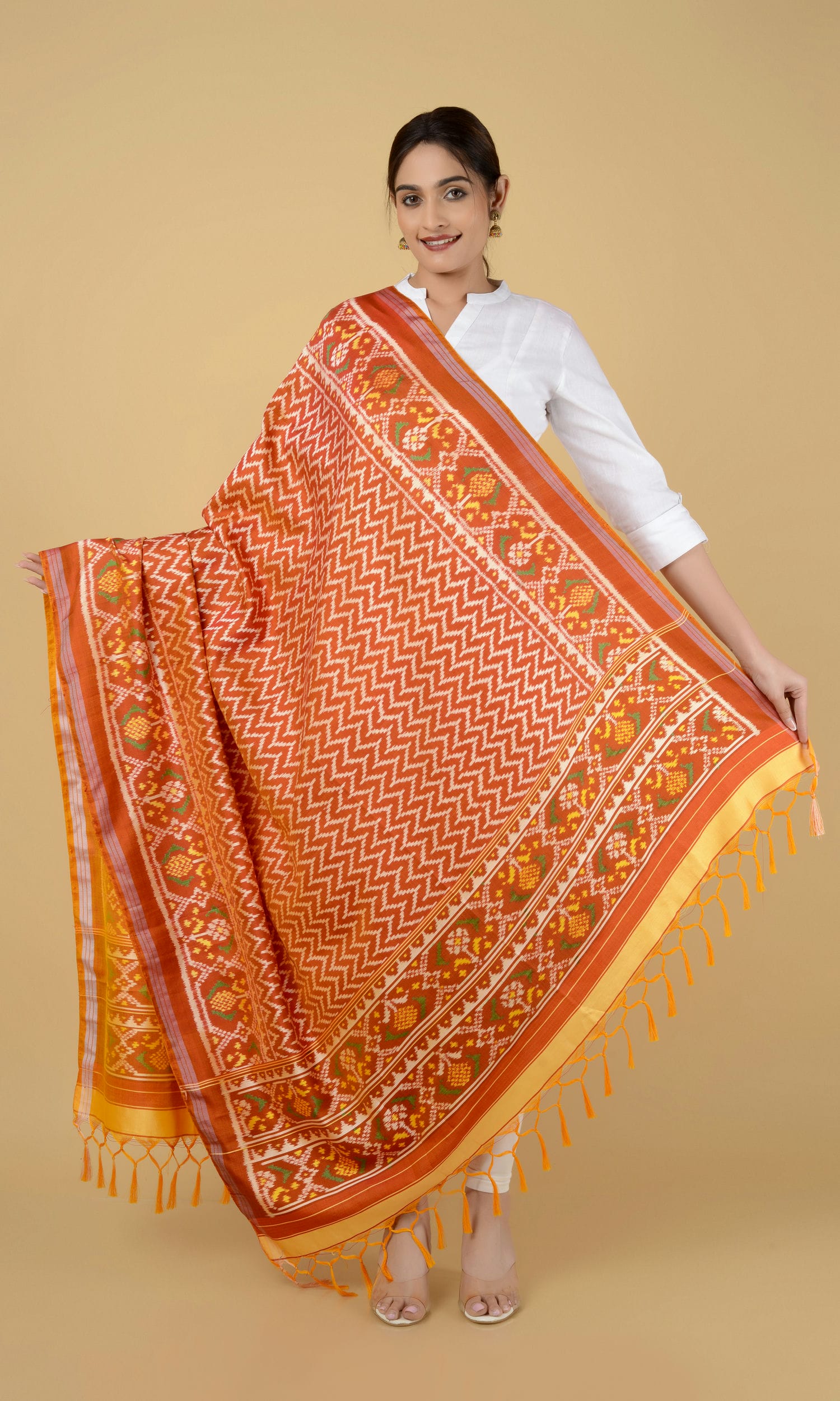 Twill Weave Patola Dupatta Laheriya