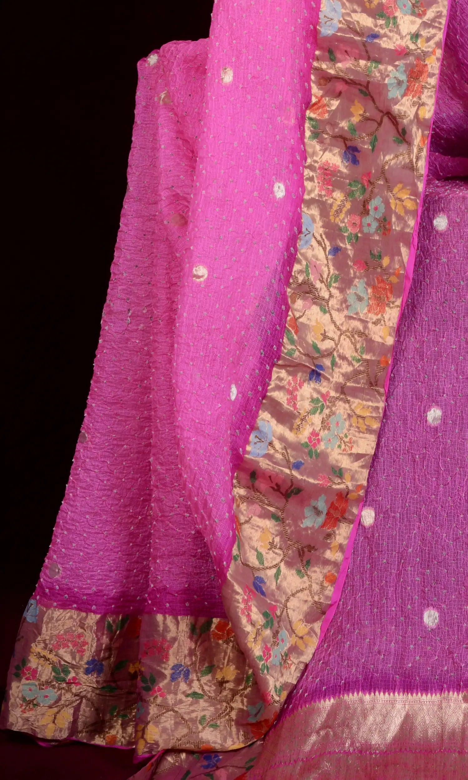 Kota Doriya Banarasi Weave Bandhani Saree