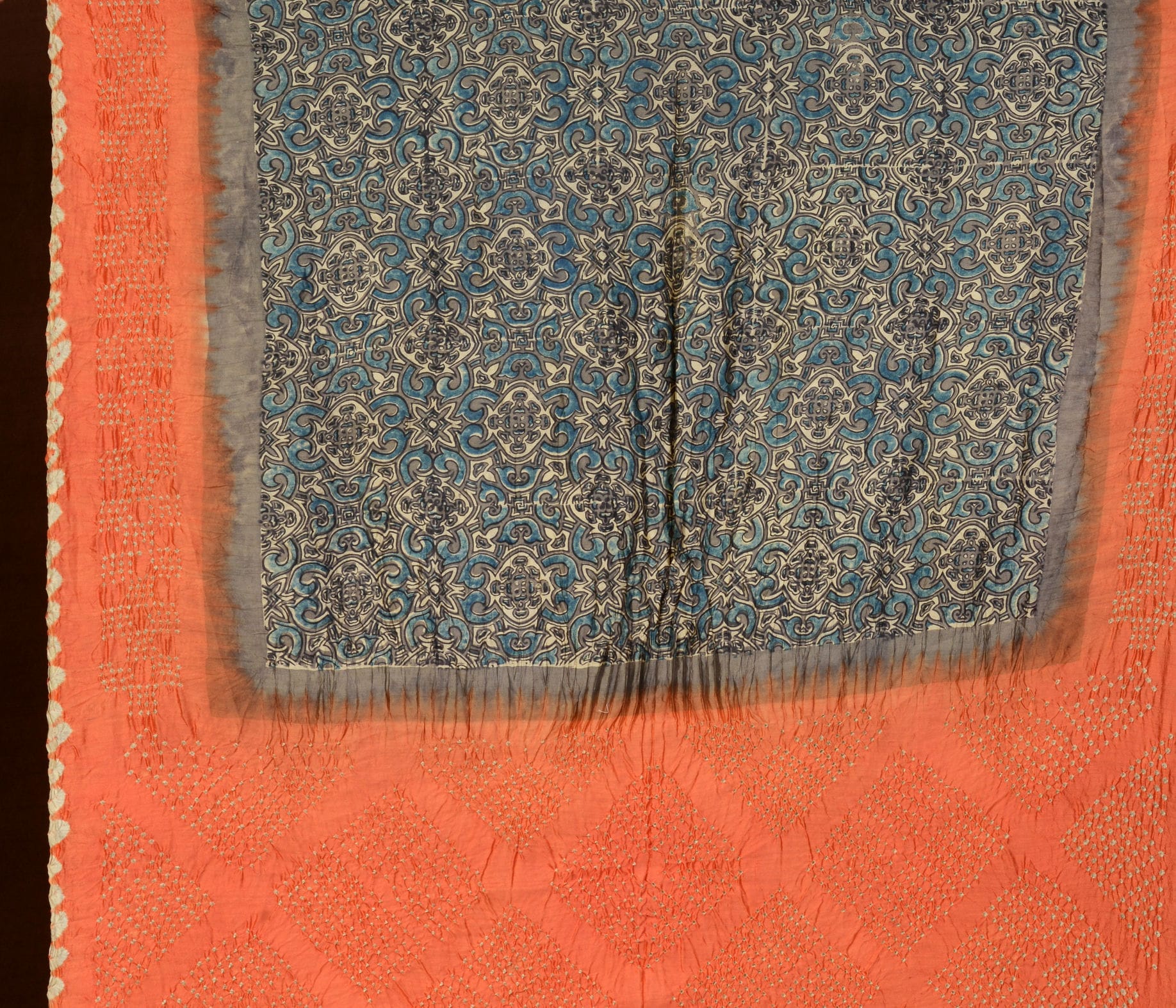 Ajrakh Bandhani Saree