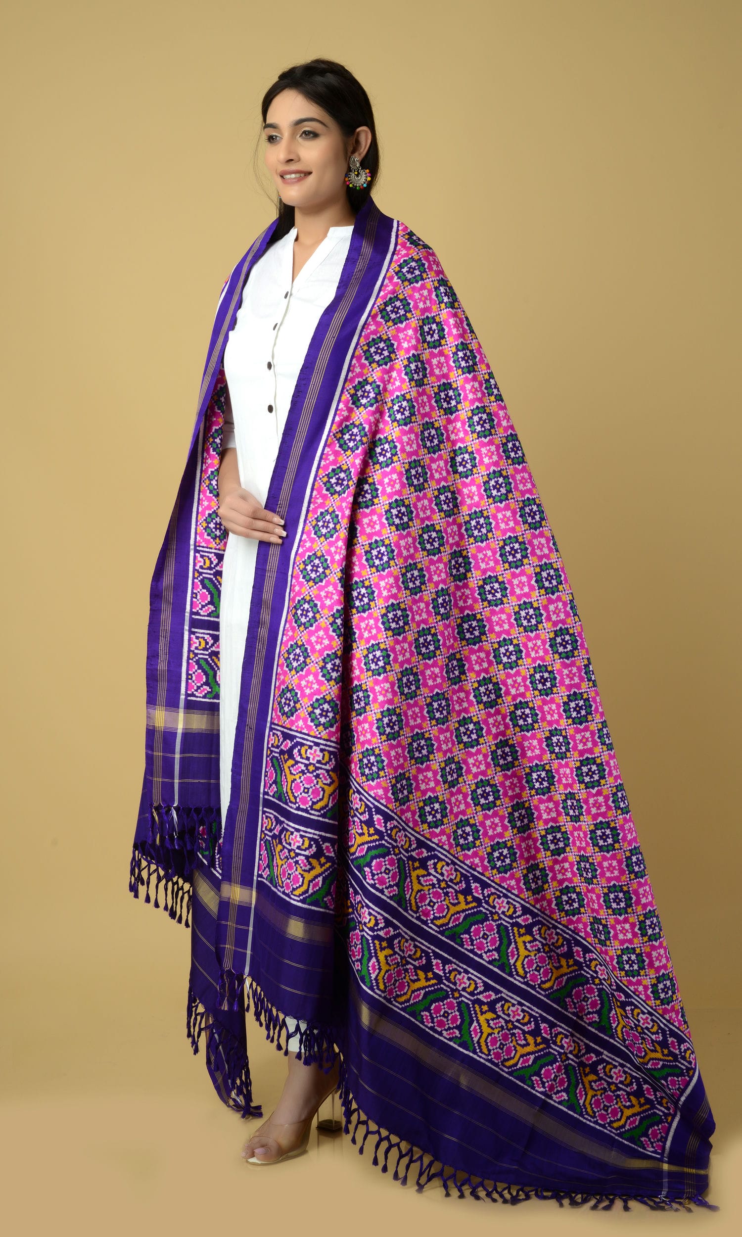 Double Ikat Patola Chanda Dupatta