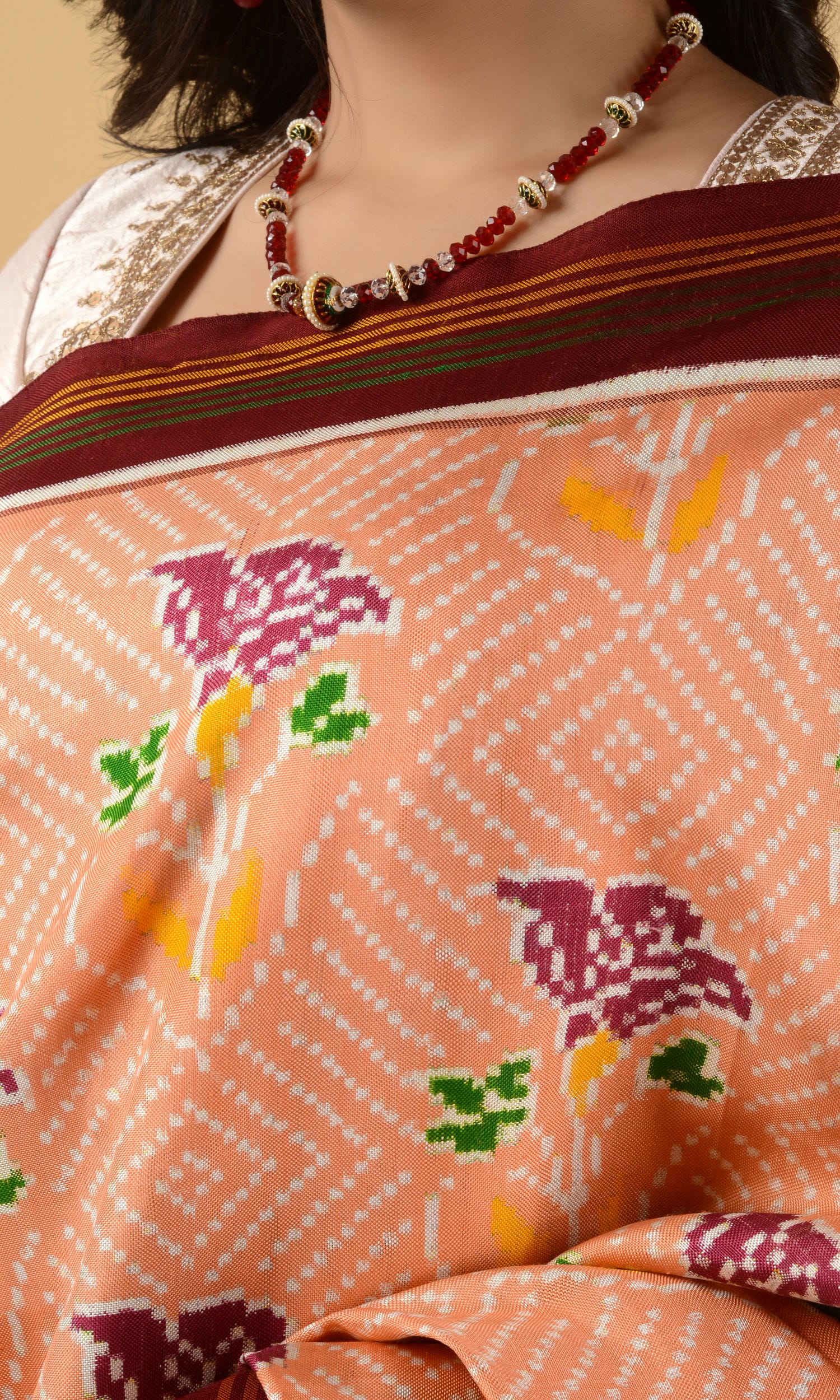 Double Ikat Patola Saree Flower Motifs