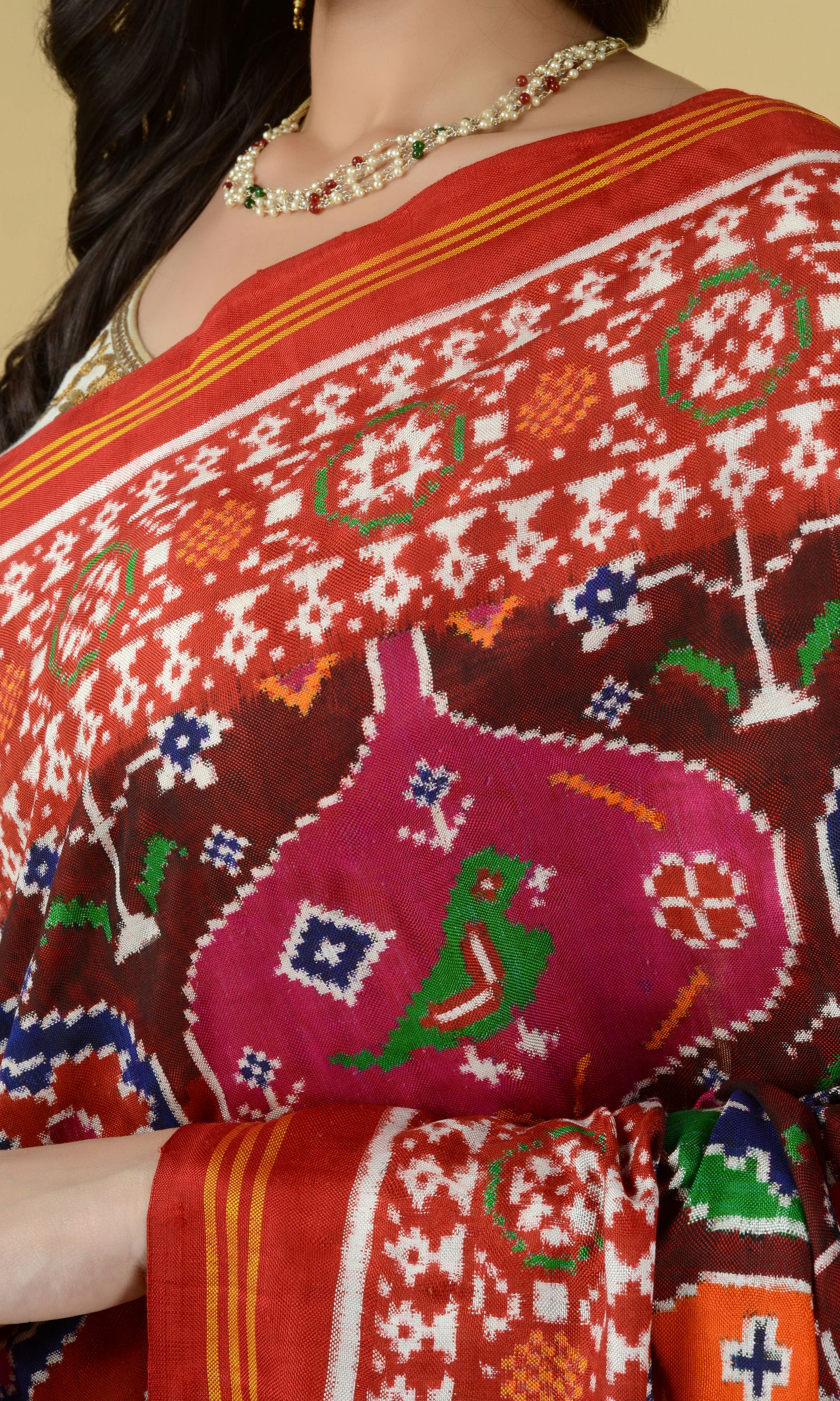 Double Ikat Patola Saree Multi Color & Figures