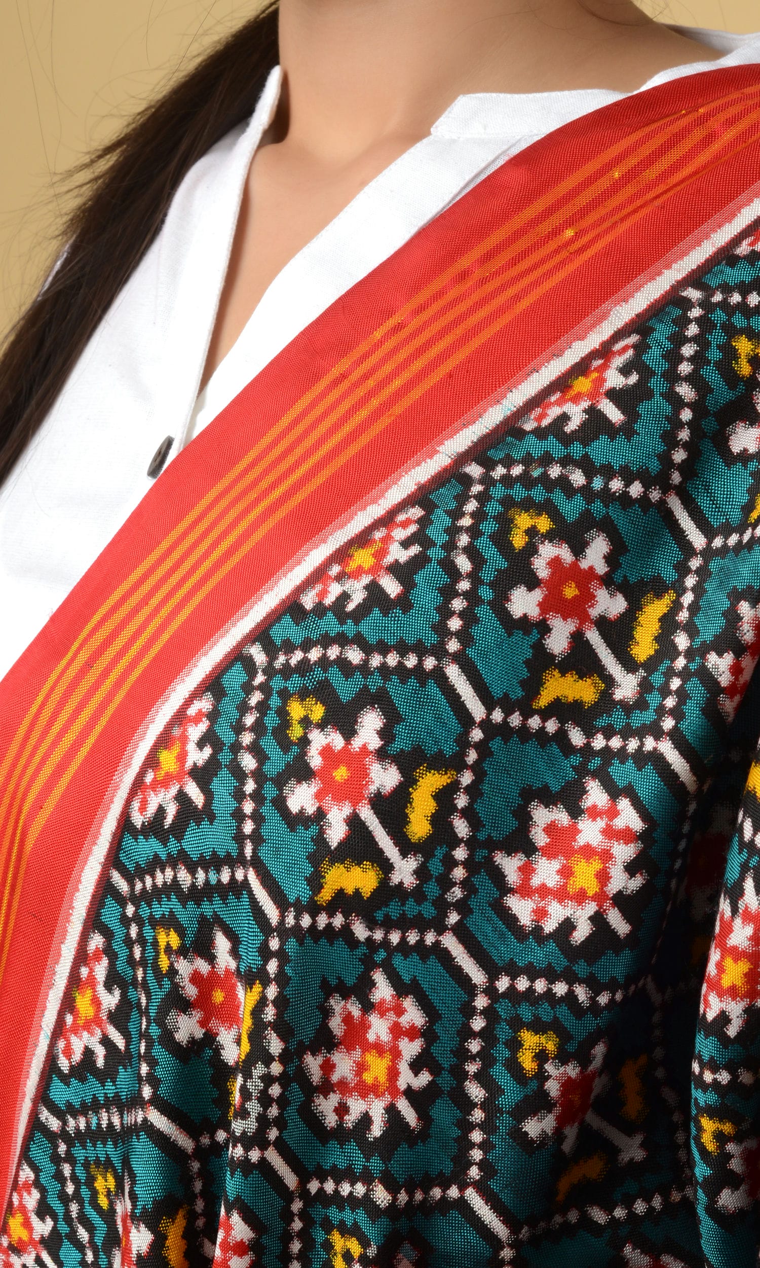 Double Ikat Patola Dupatta Flower