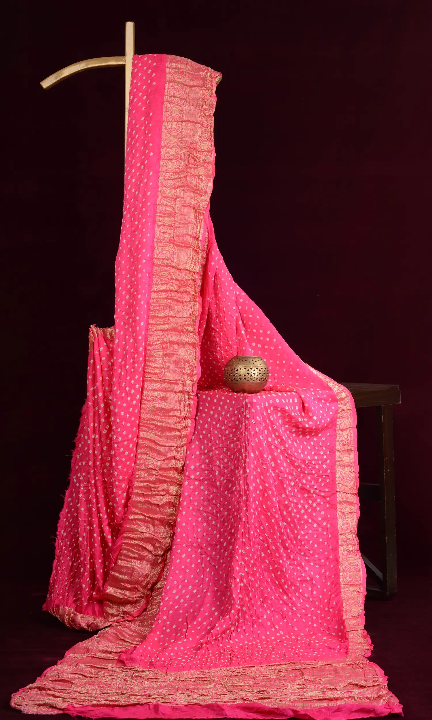 Gaji Kanjiwaram Bandhani Saree
