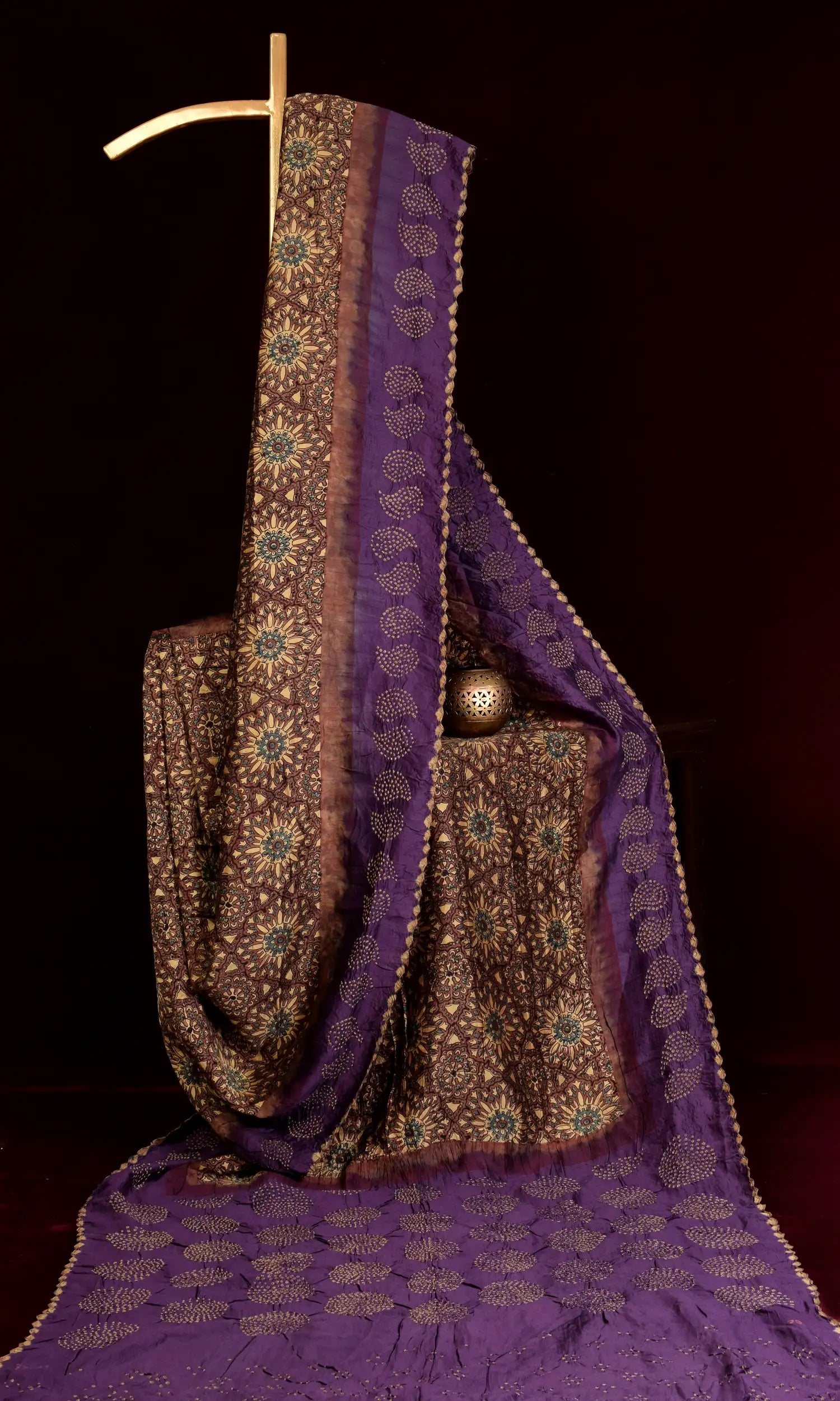 Ajrakh Bandhani Saree
