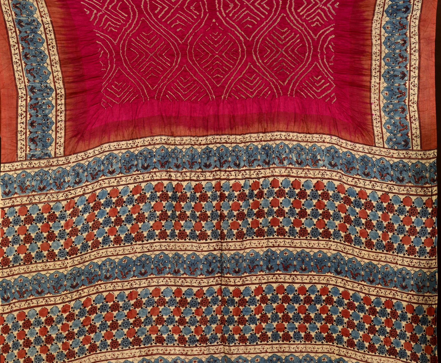 Ajrakh Bandhani Saree