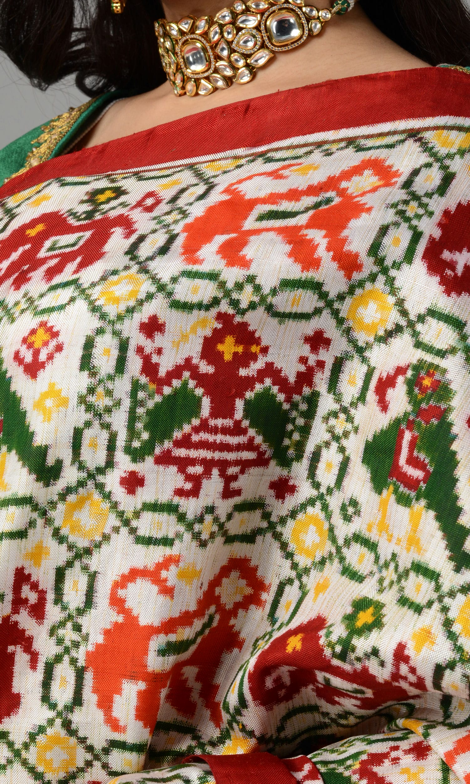 Double Ikat Patola Saree Nari Kunj Natural Dye Patola
