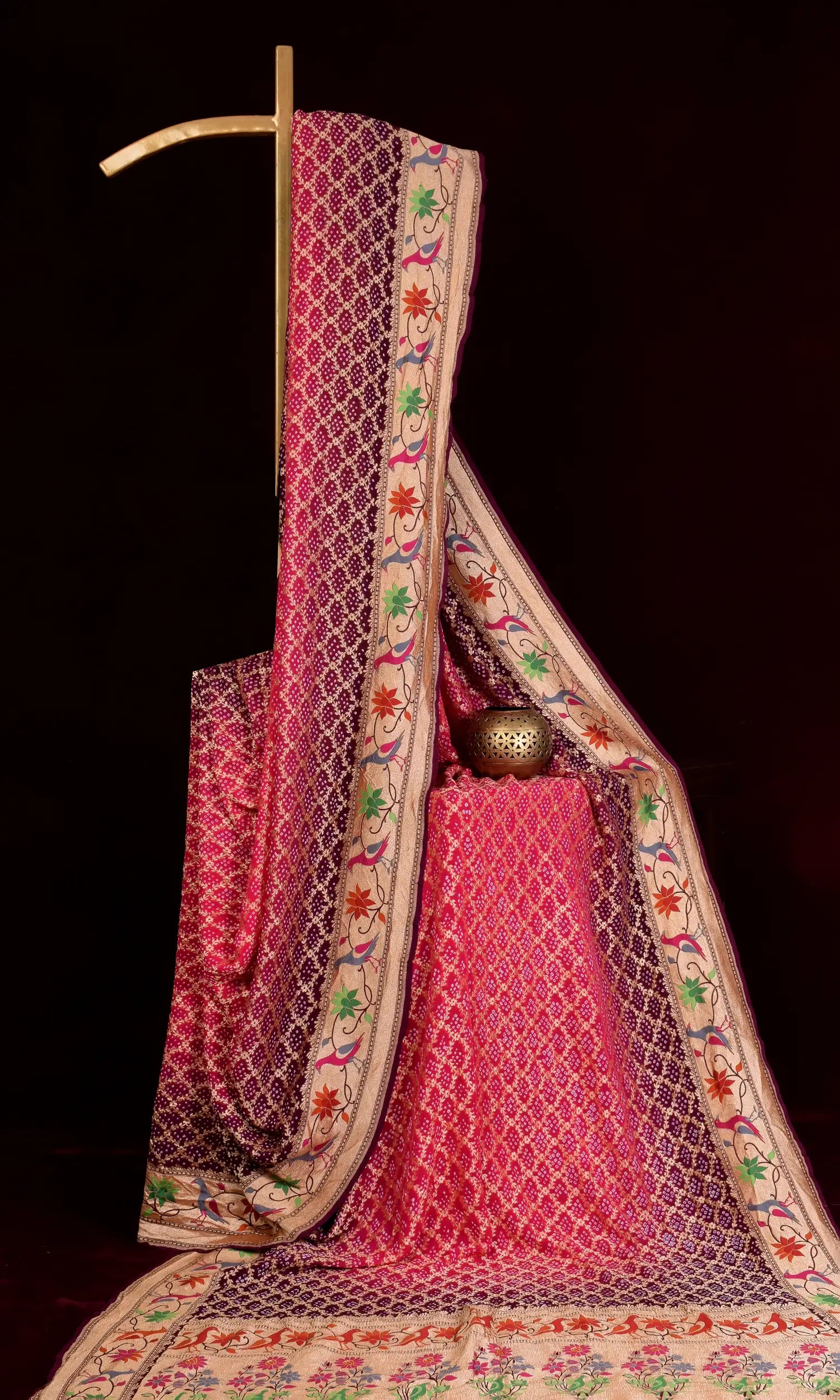 Banarasi Patola Weave Bandhani Saree