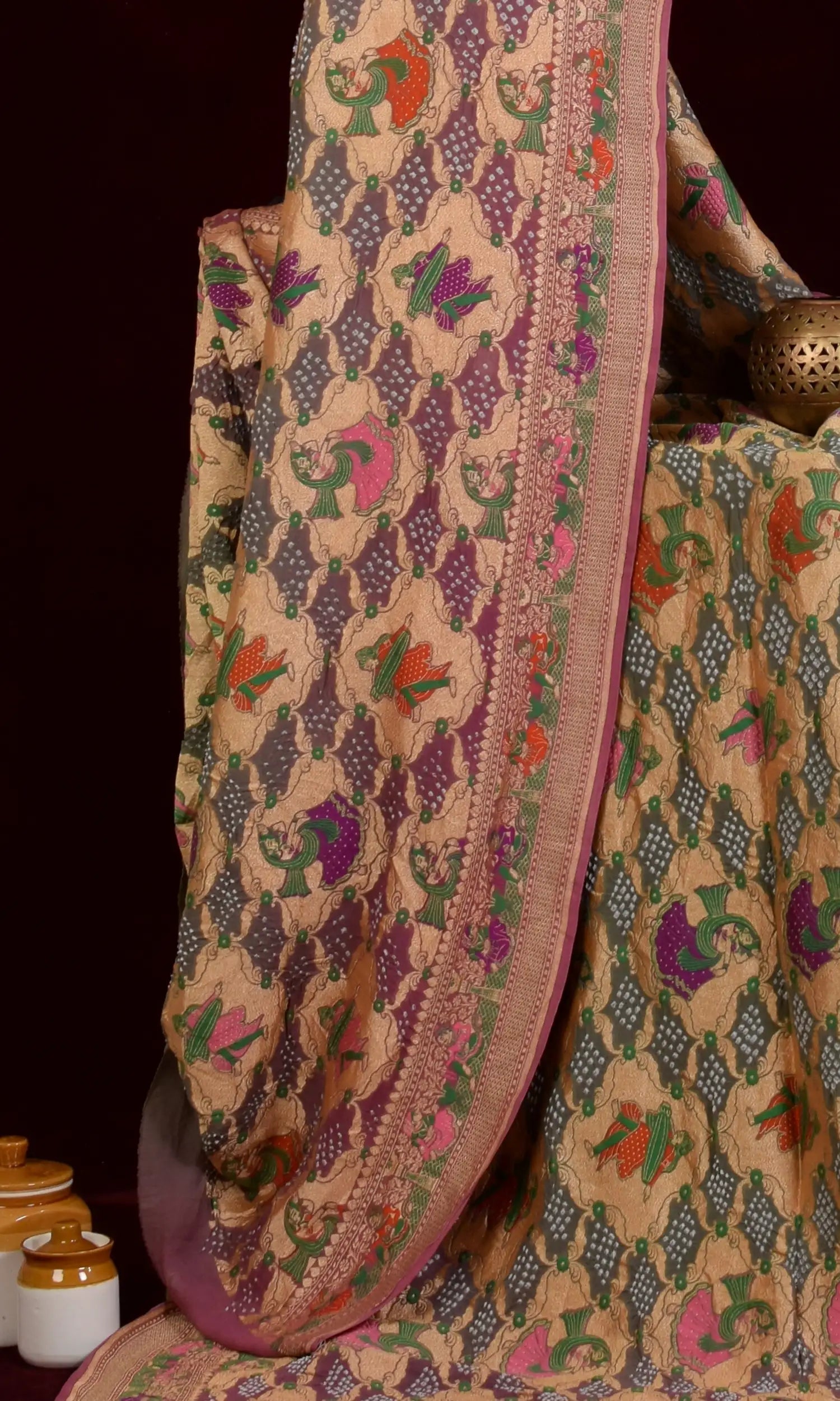 Banarasi Patola Weave Bandhani Saree
