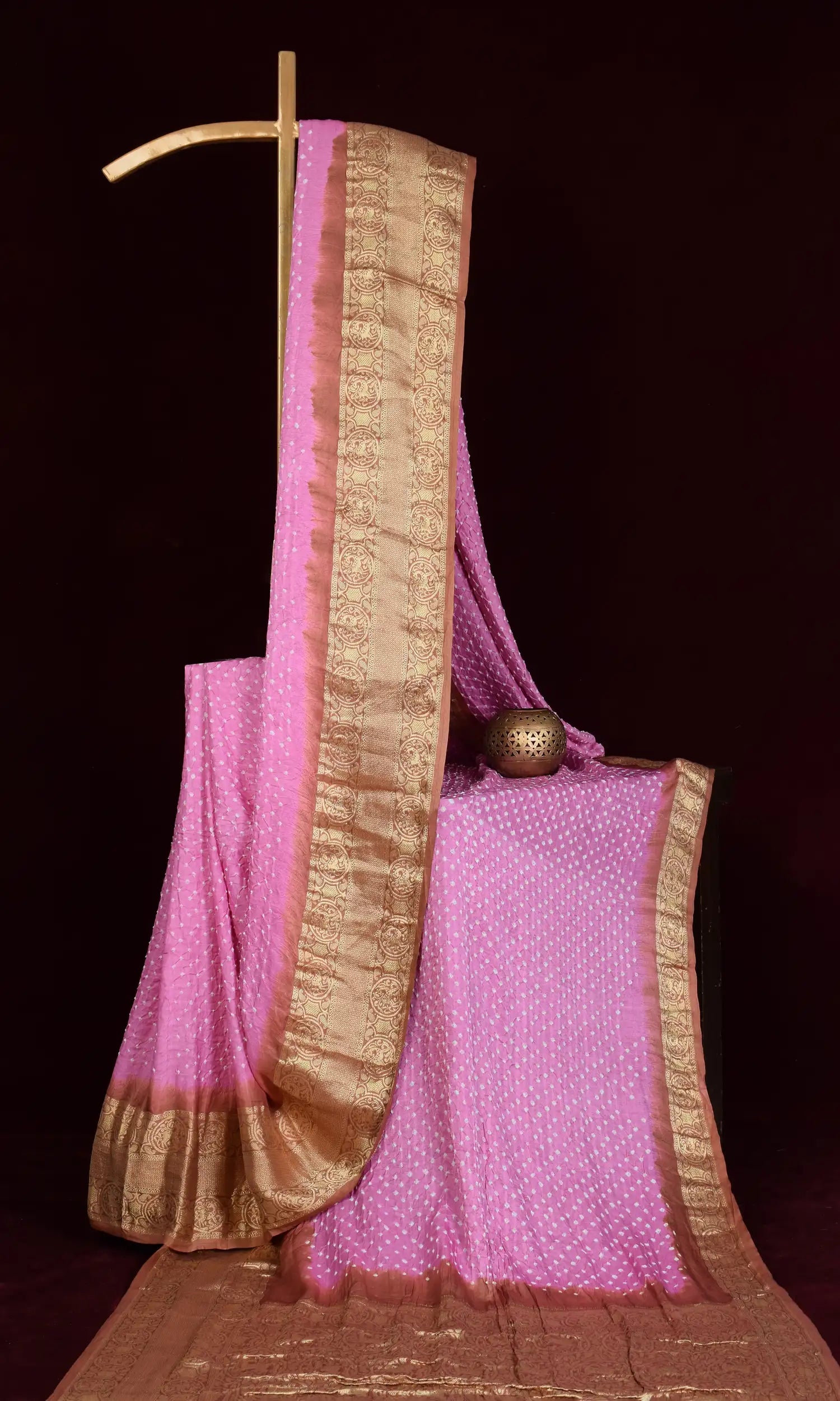 Gaji Kanjiwaram Bandhani Saree