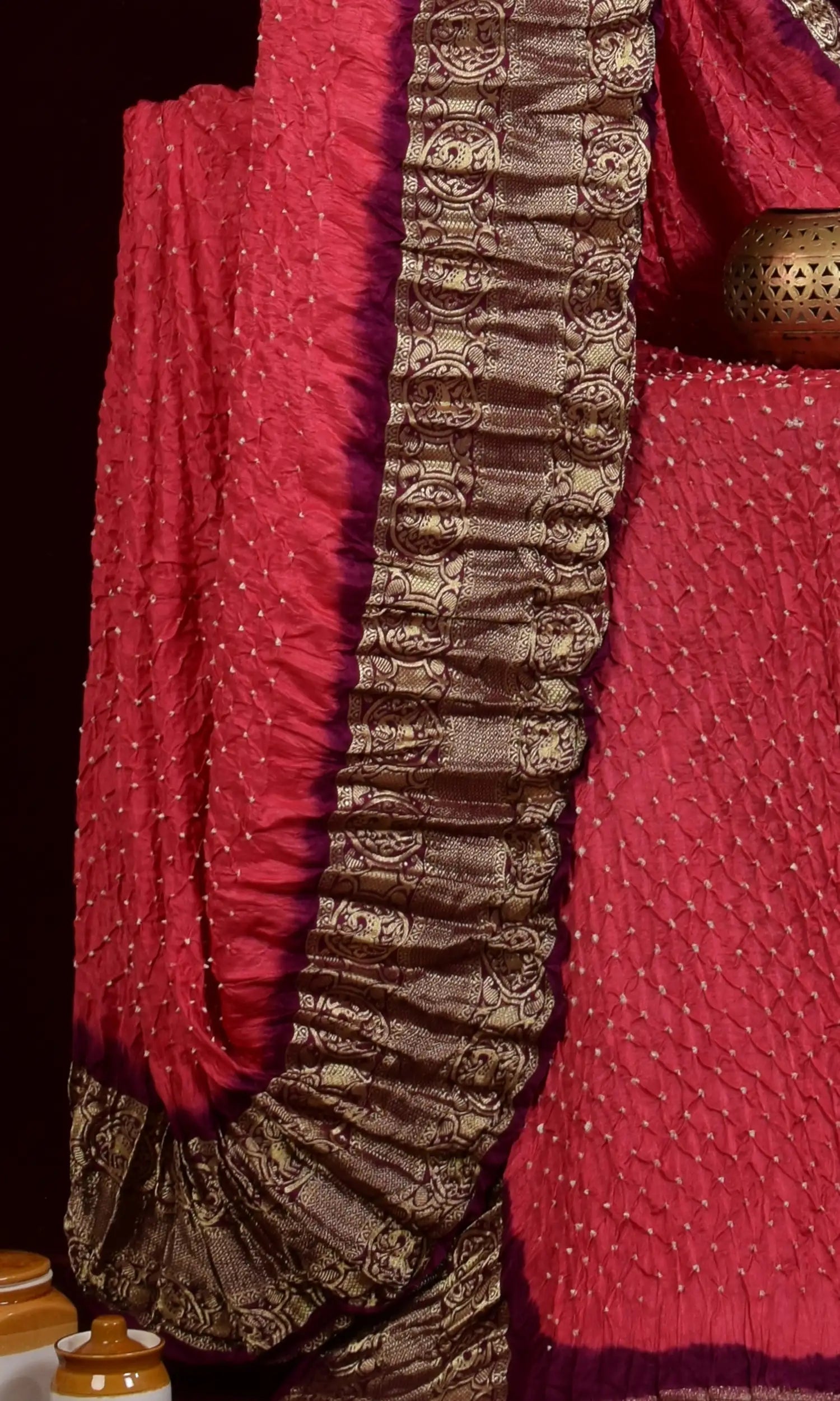 Gaji Kanjiwaram Bandhani Saree