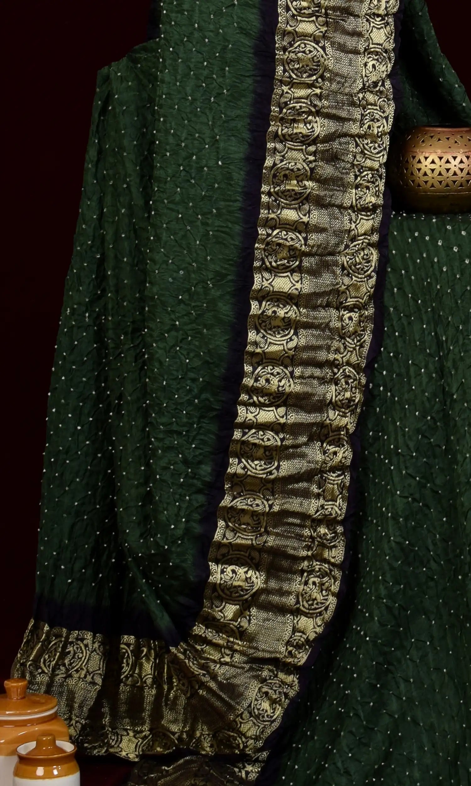 Gaji Kanjiwaram Bandhani Saree